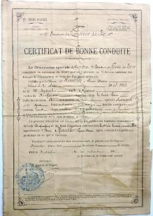 Certificat de Bonne Conduite 12° Escadron du Train des Equipages  Algérie 1897