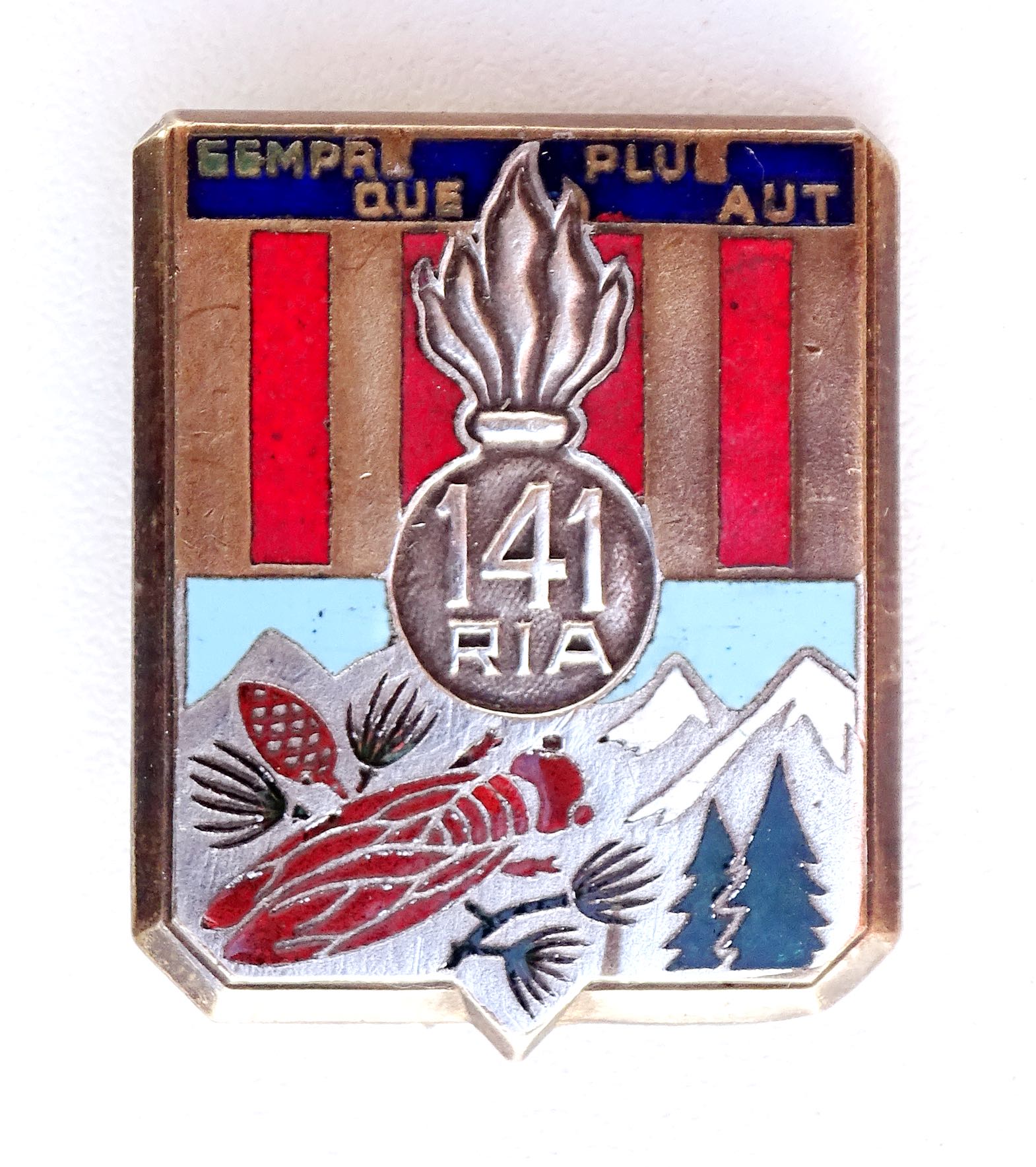 Insigne 141&deg; R&eacute;giment d&#039;Infanterie Alpine Drago Beranger d&eacute;pos&eacute;