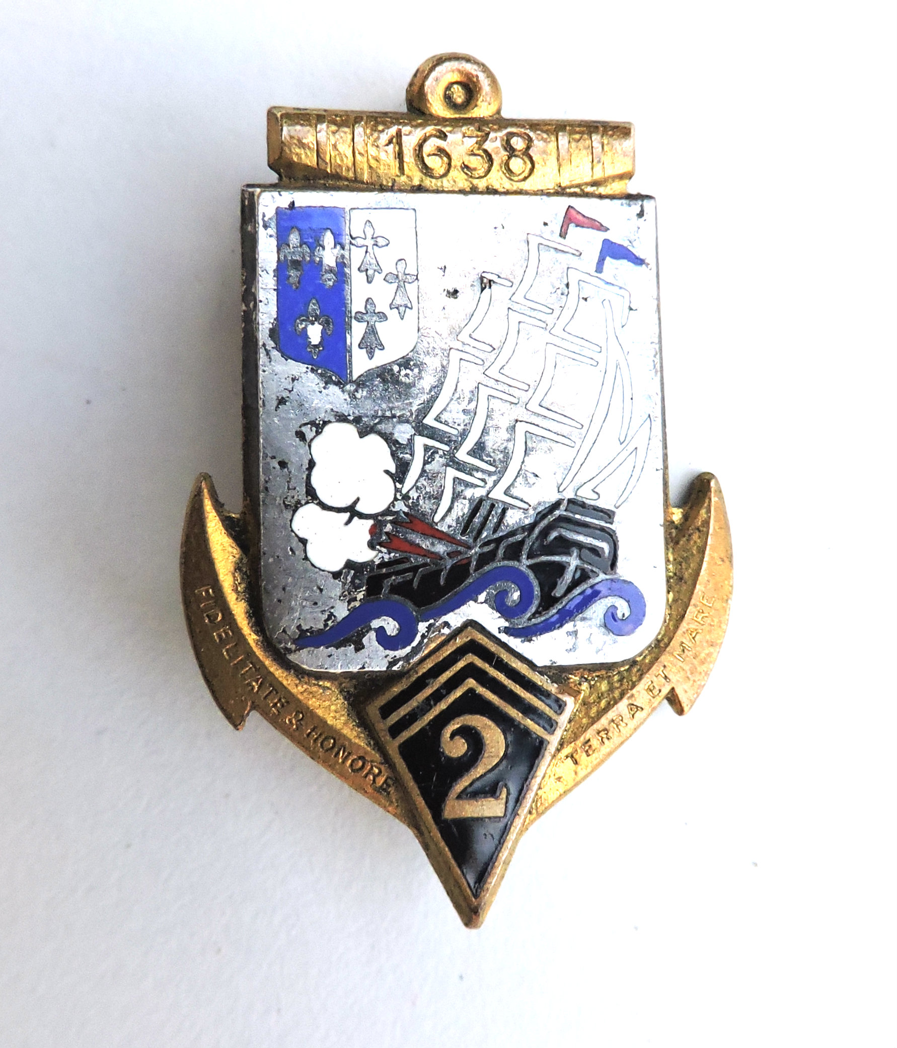 Insigne 2&deg; r&eacute;giment d&#039;Infanterie Coloniale  Drago sur bol&eacute;ro