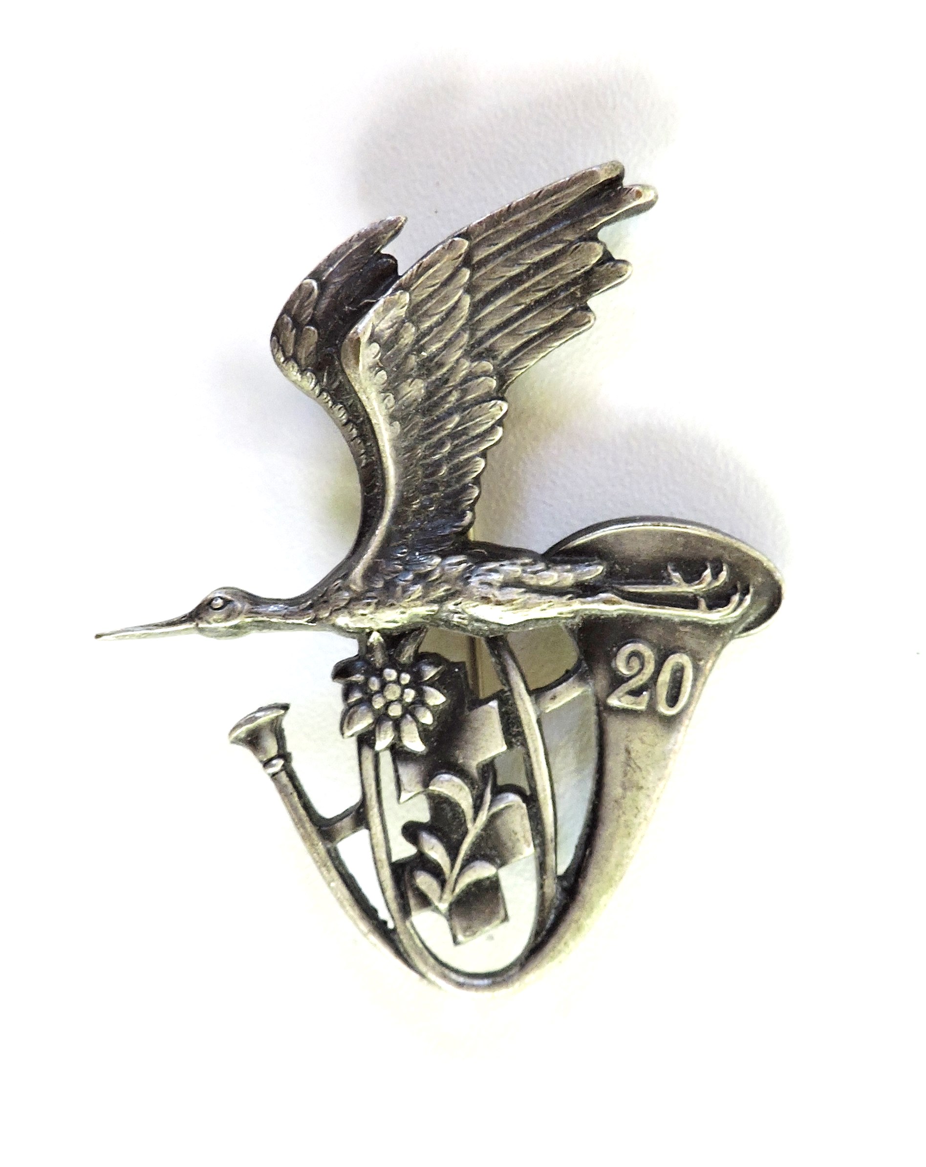 Badge 20&deg; Bataillon de Chasseurs Alpins ABPD 56 mm