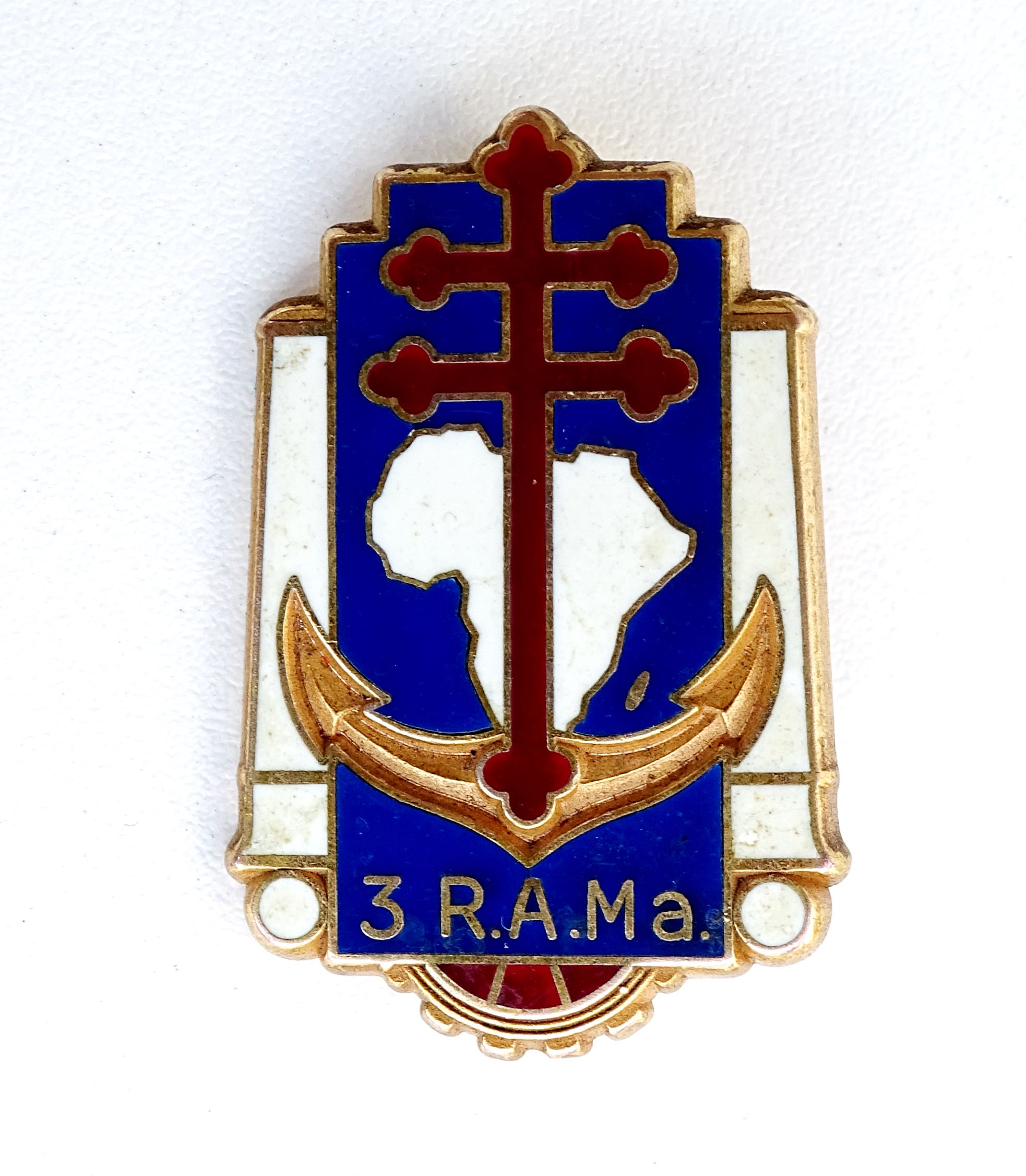 Insigne 3&egrave;me R&eacute;giment d&rsquo;Artillerie de Marine Fraisse