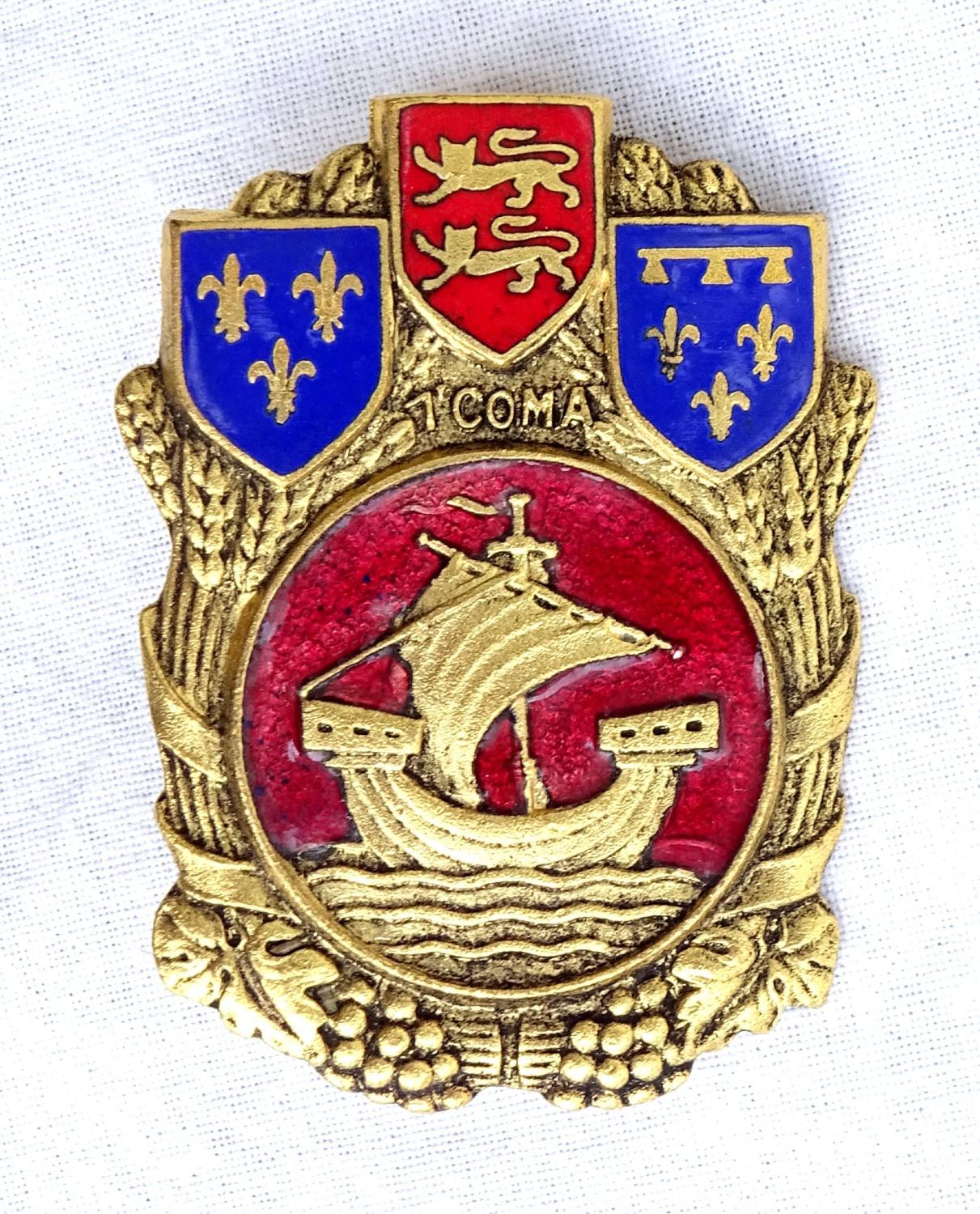 Insigne 1ere Section de Commis Ouvriers Militaires Administration Drago Metra