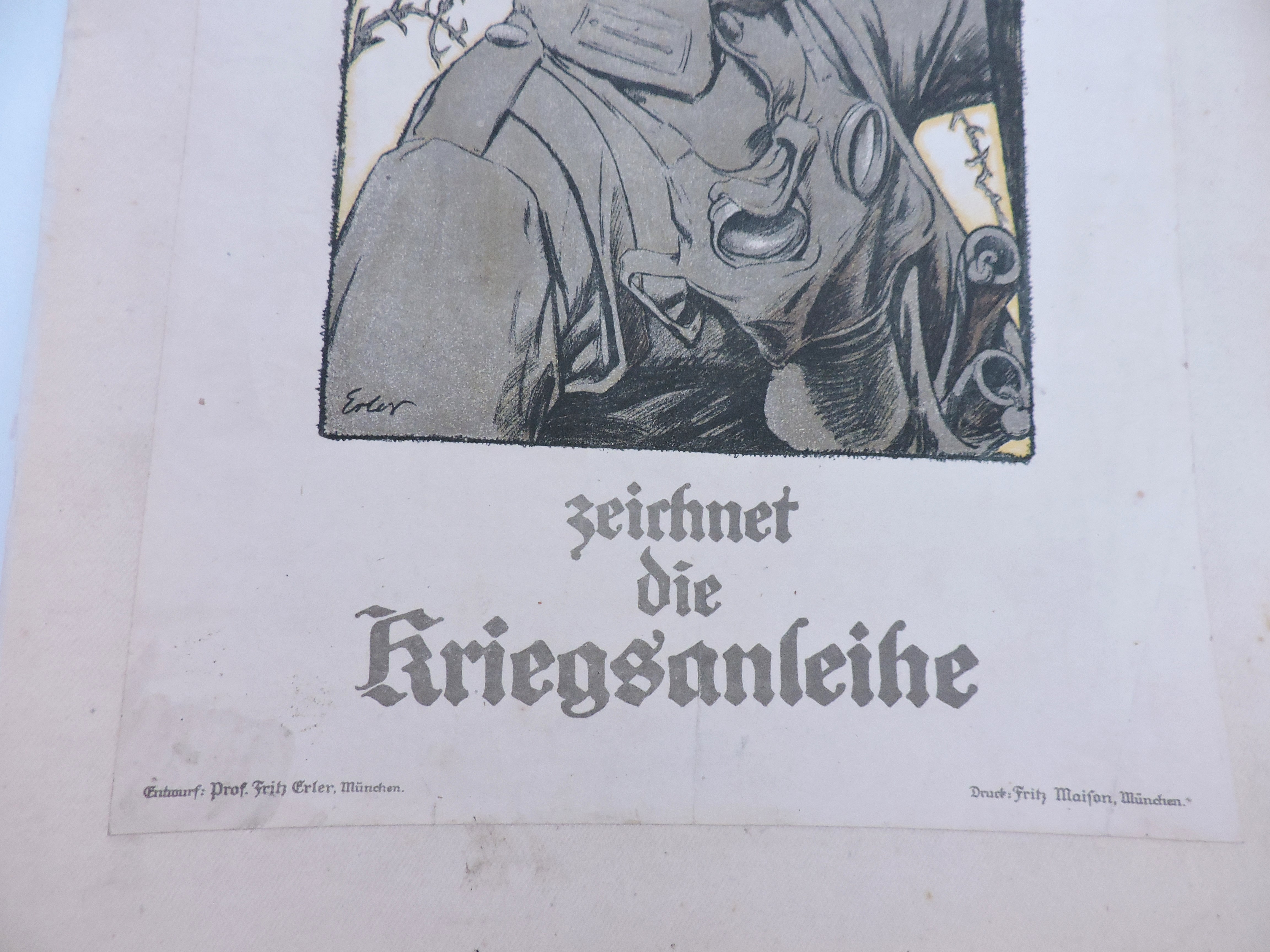 Affichette originale Erler  1917 Helft uns siegen ! Allemagne