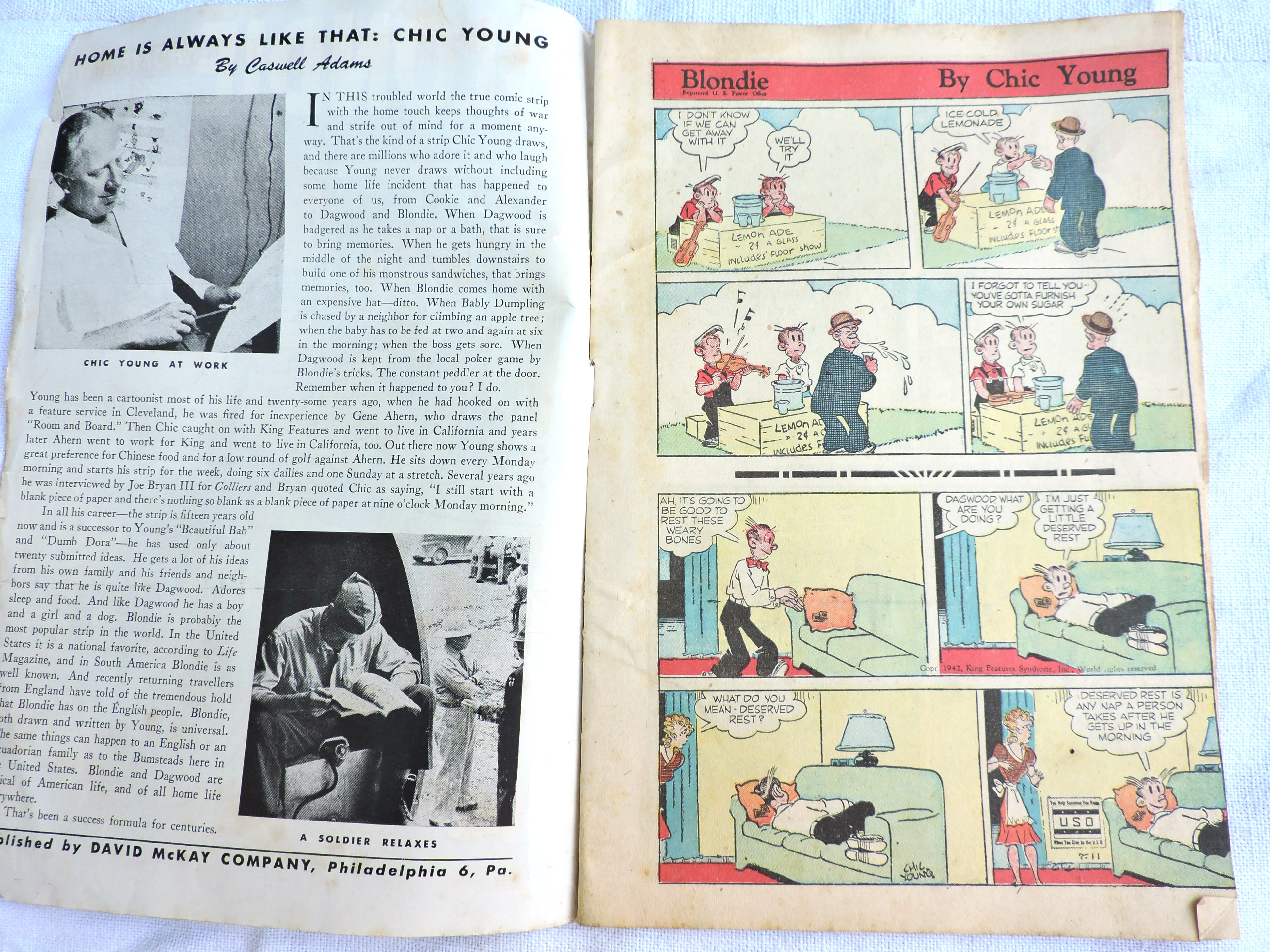 Blondie in home-spun yarns !  1944  #42. Lecture GI&#039;s