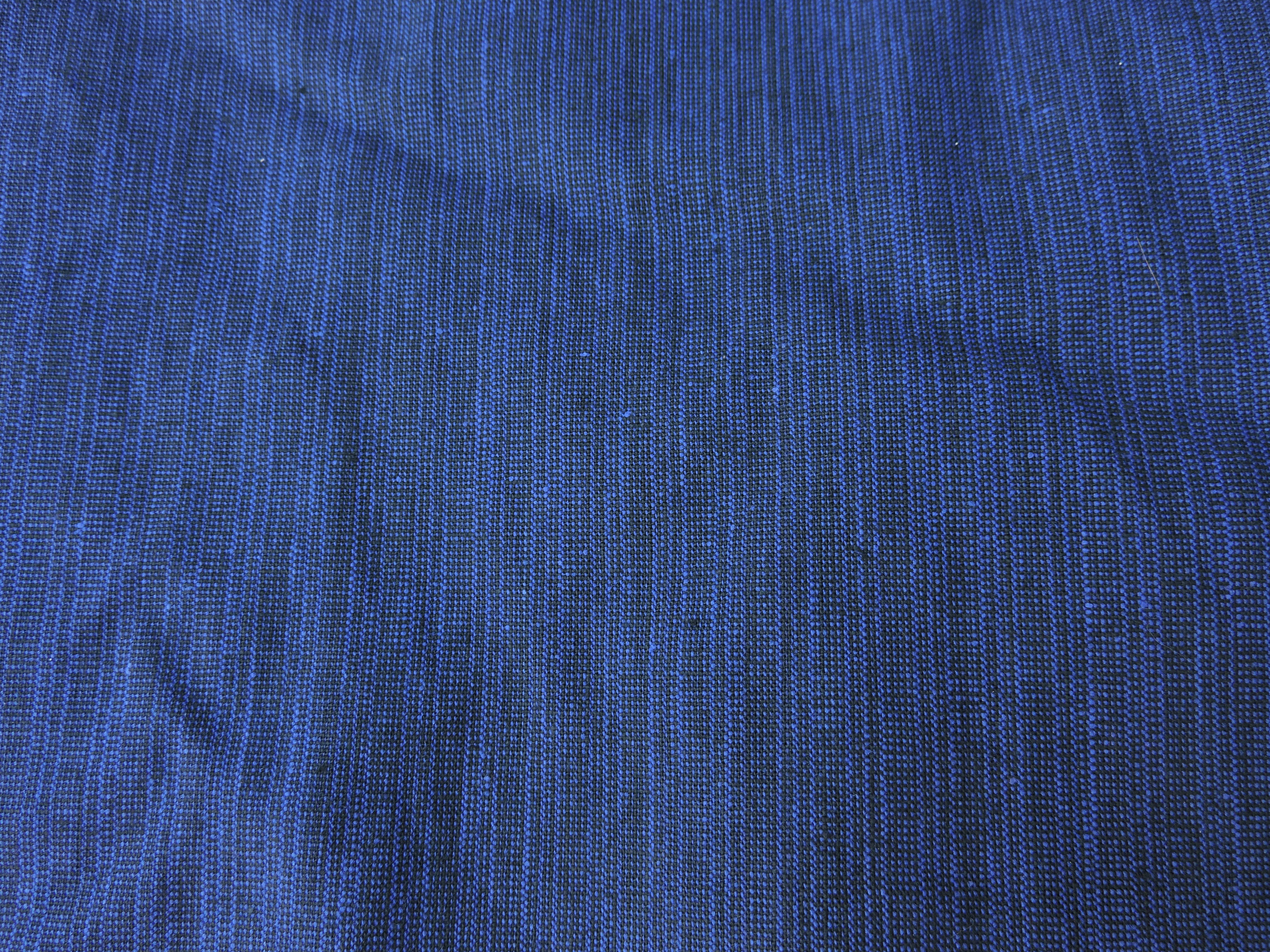 Blouse d&#039;&eacute;colier, coton chin&eacute; bleu et noir Ann&eacute;es 50