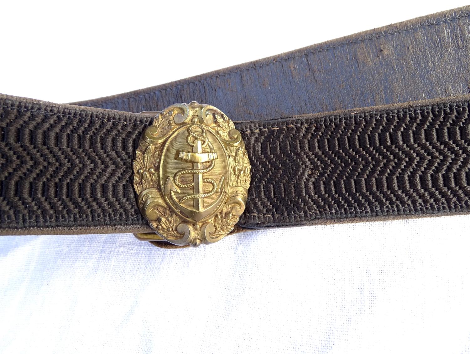 Ceinturon d&#039;officier de marine de Petite Tenue 1870-1939