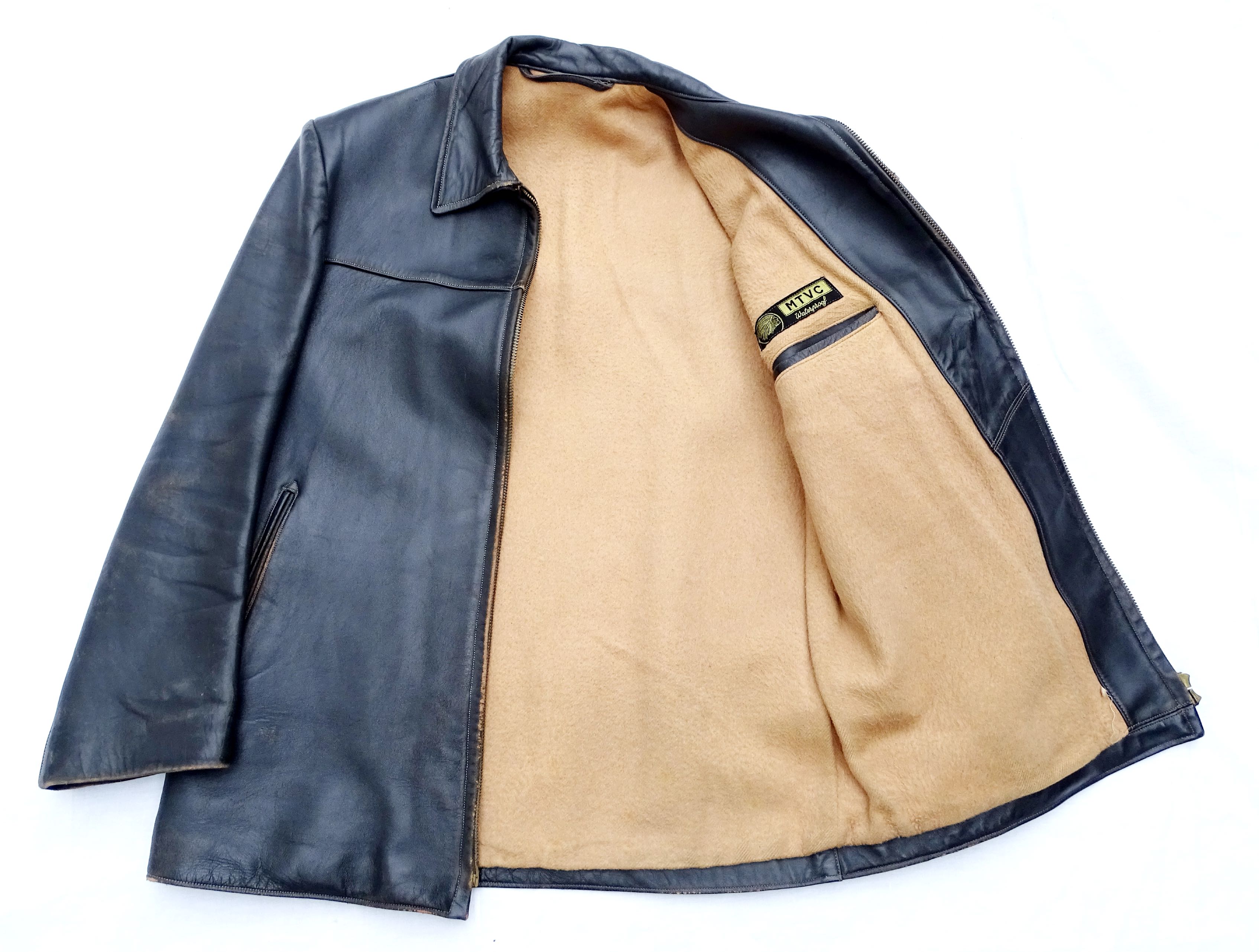 Grey leather jacket 70&#039;s