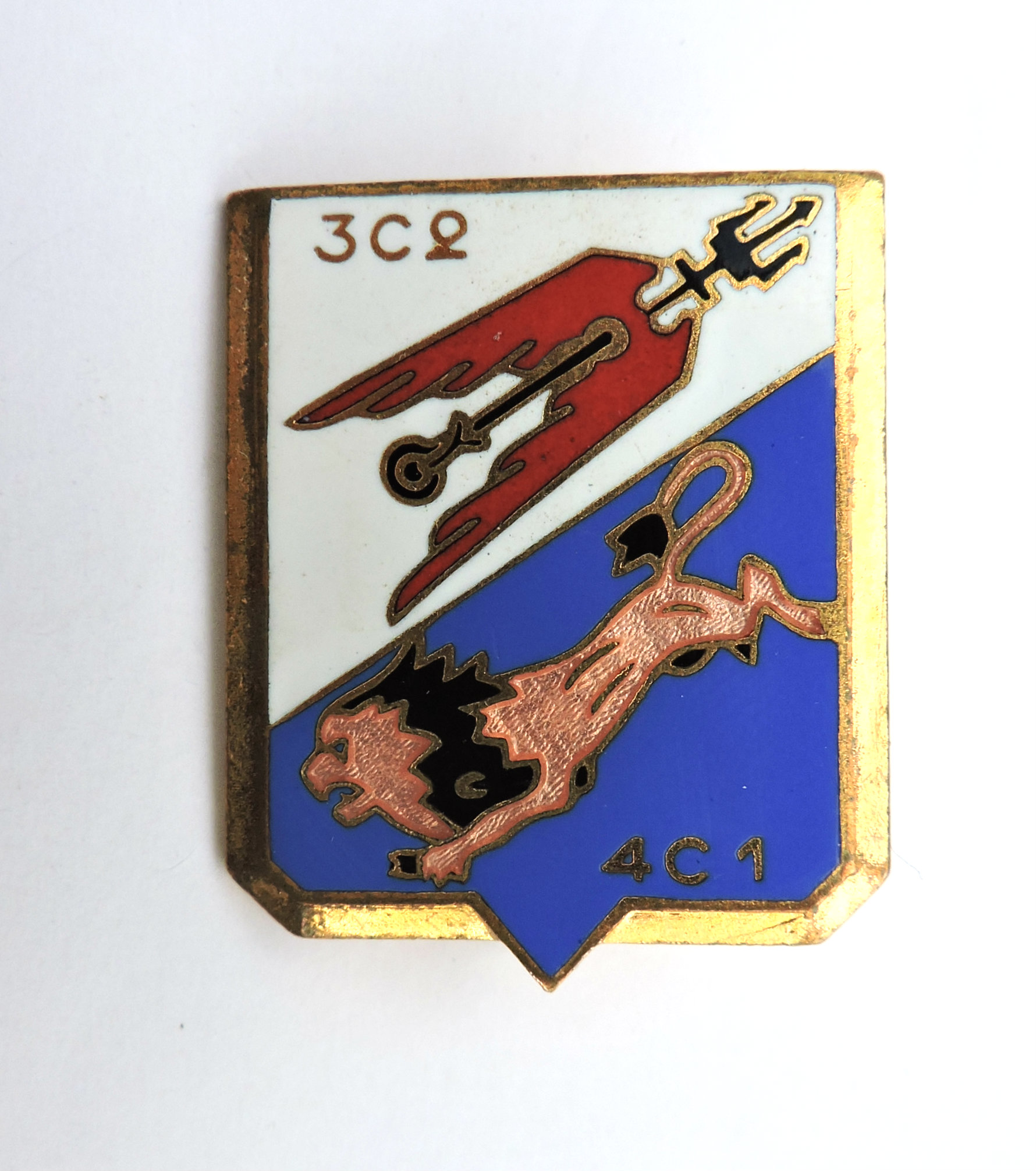 Insigne Escadron de Chasse 1/8  Augis St. Barthelemy  Lion rose