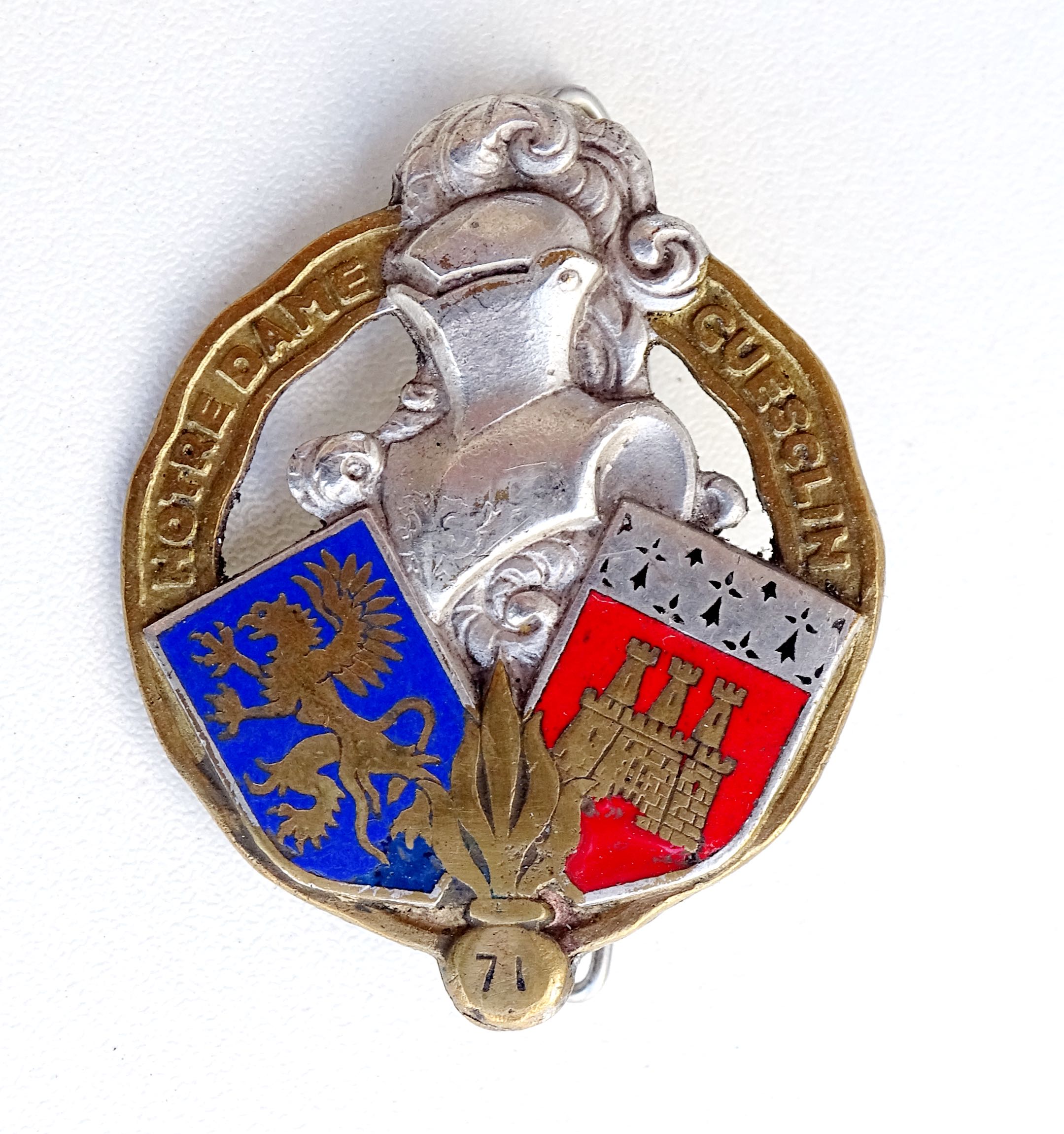 Insigne 71&deg; R&eacute;giment d&#039;infanterie  Notre Dame Guesclin  Drago