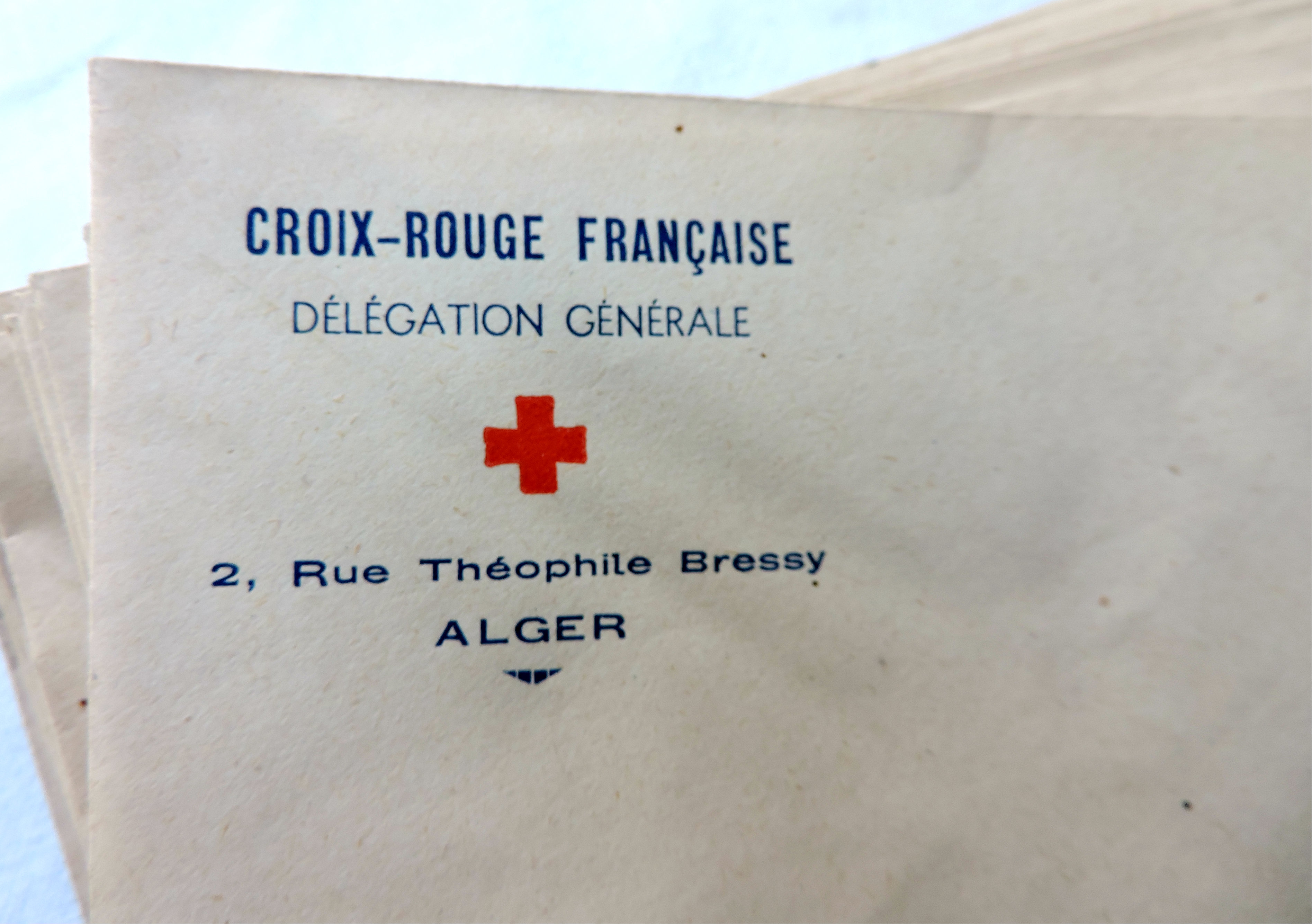 Enveloppe Croix-Rouge Fran&ccedil;aise D&eacute;l&eacute;gation G&eacute;n&eacute;rale Alger ann&eacute;es 40