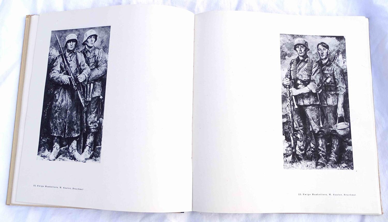 Feuer und farbe   155 bilder vom kriege W. Tr&ouml;ge 1943. Gravures patriotiques allemandes