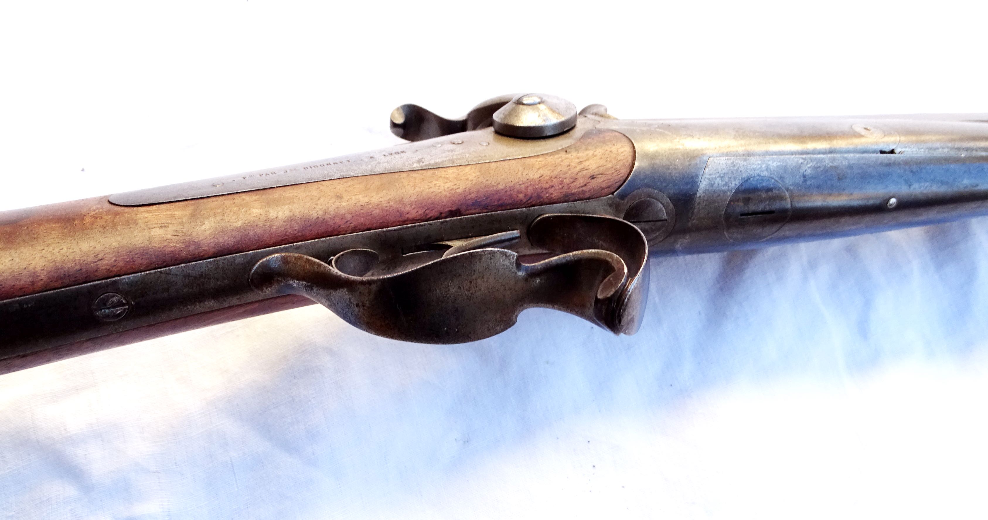 Fusil de chasse Cal.16 &agrave; broche, un coup. Digonnet &agrave; Lyon.  Second Empire