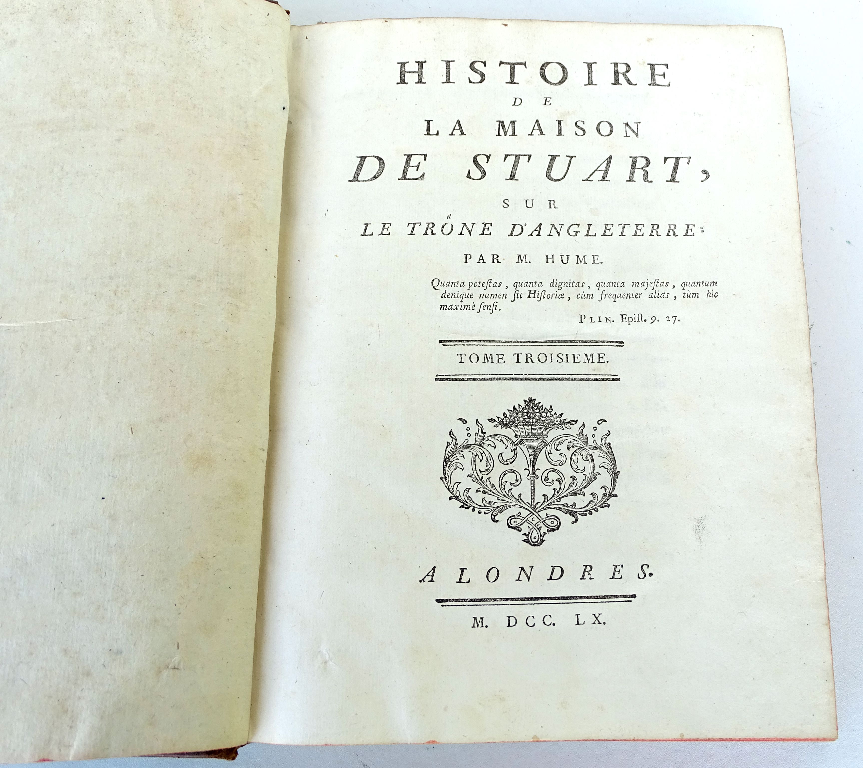 Histoire d&#039;Angleterre par Hume 1760-1783 plein cuir