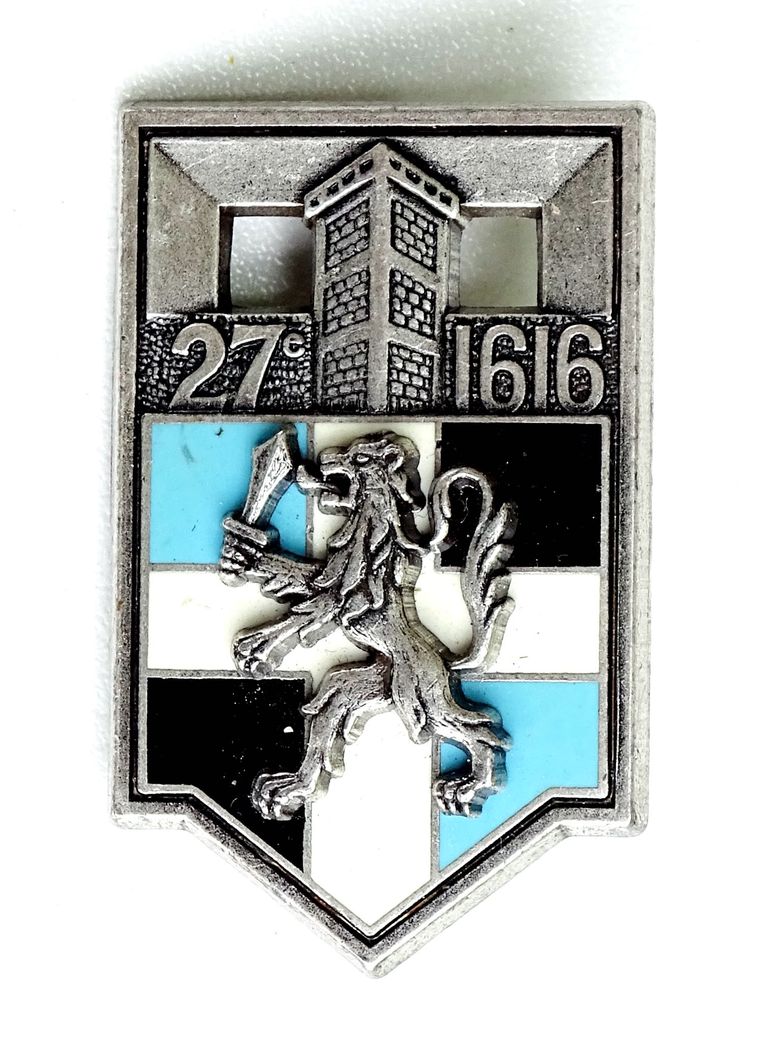 Insigne 27 &egrave;me R&eacute;giment d&#039;Infanterie  Delsart retirage 1993.
