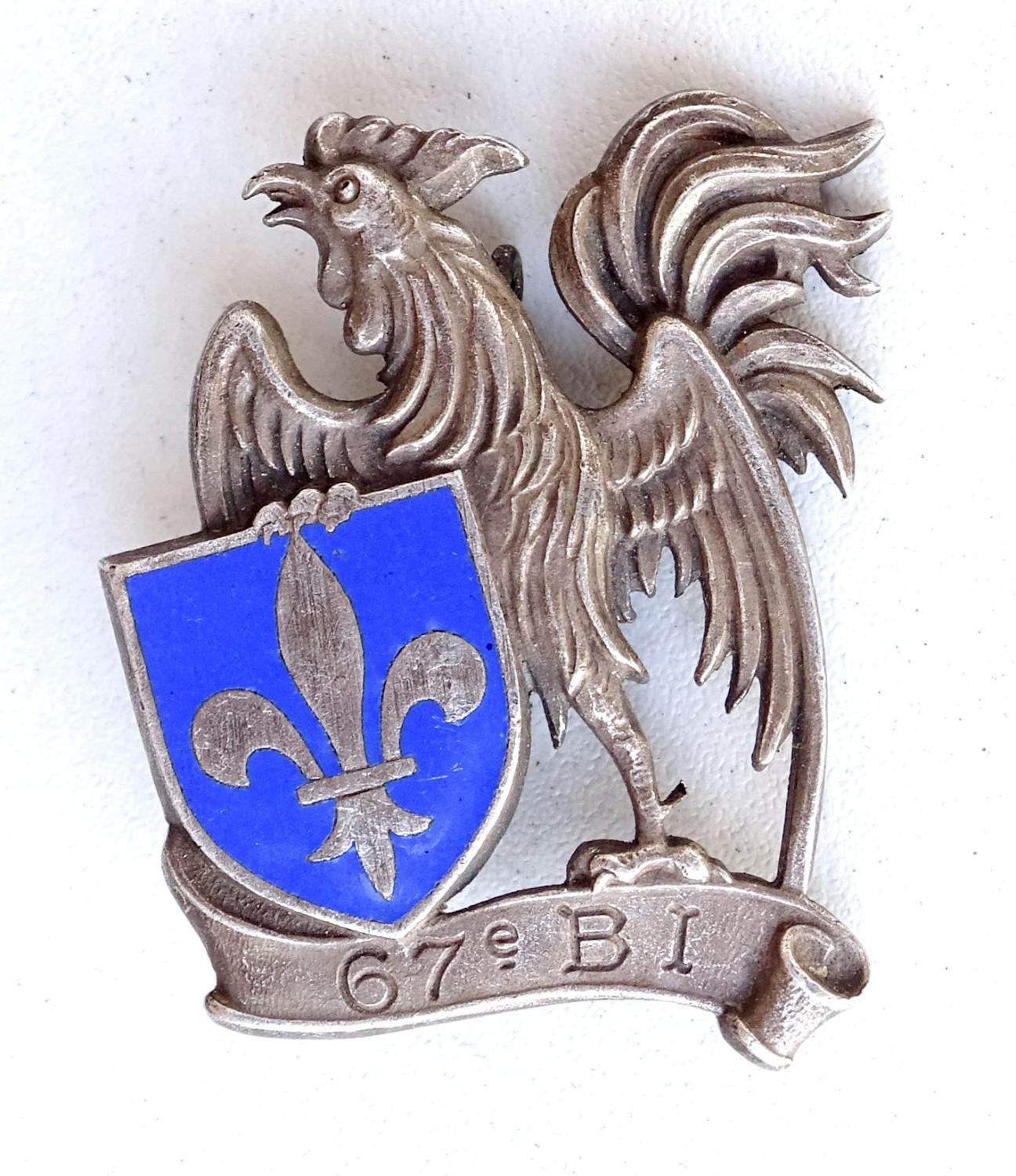 Insigne 67 &egrave;me Bataillon d&#039;infanterie  Arthus Bertrand