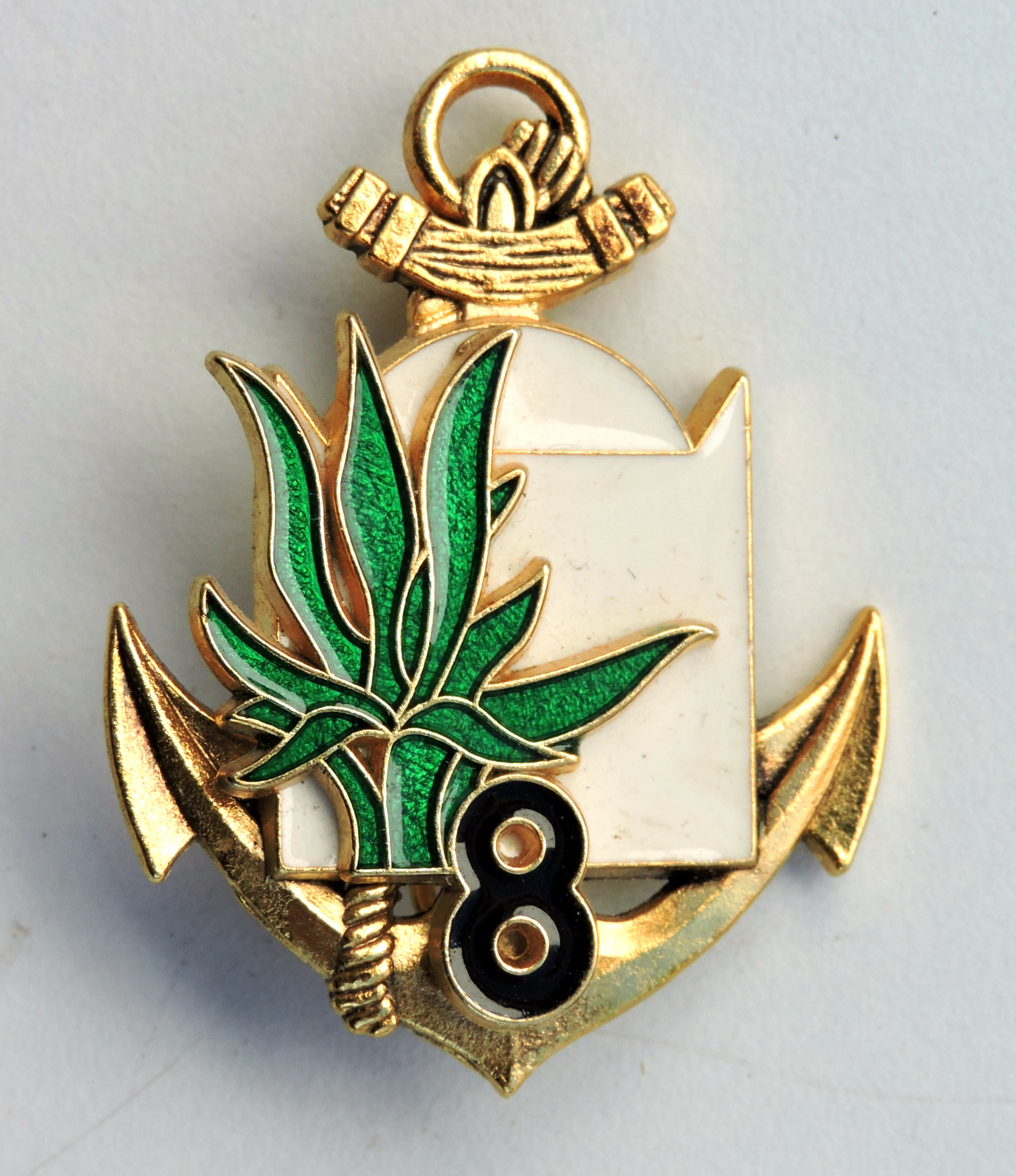 Insigne 8&deg; R&eacute;giment d&#039;Infanterie de Marine  Delsart translucide