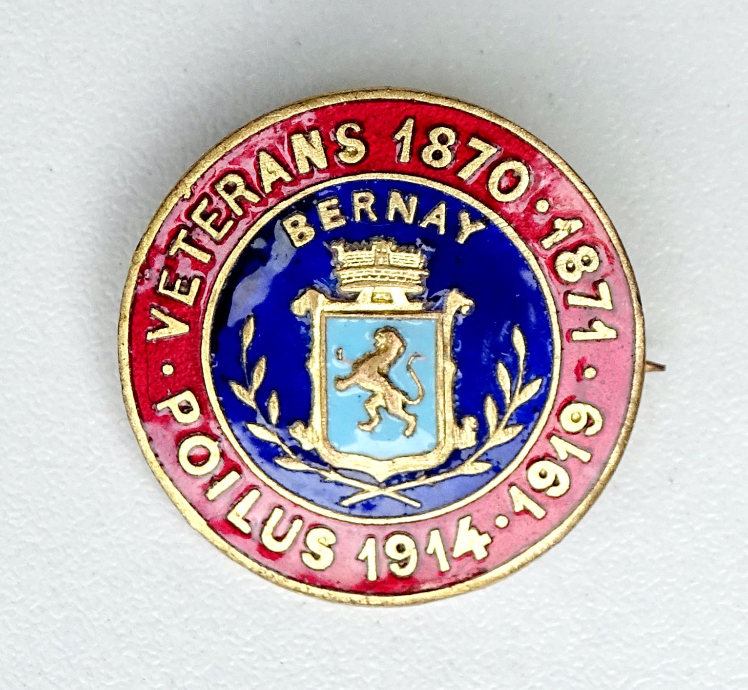 Insigne Bernay Vétérans 1870-1871 Poilus 1914-1919