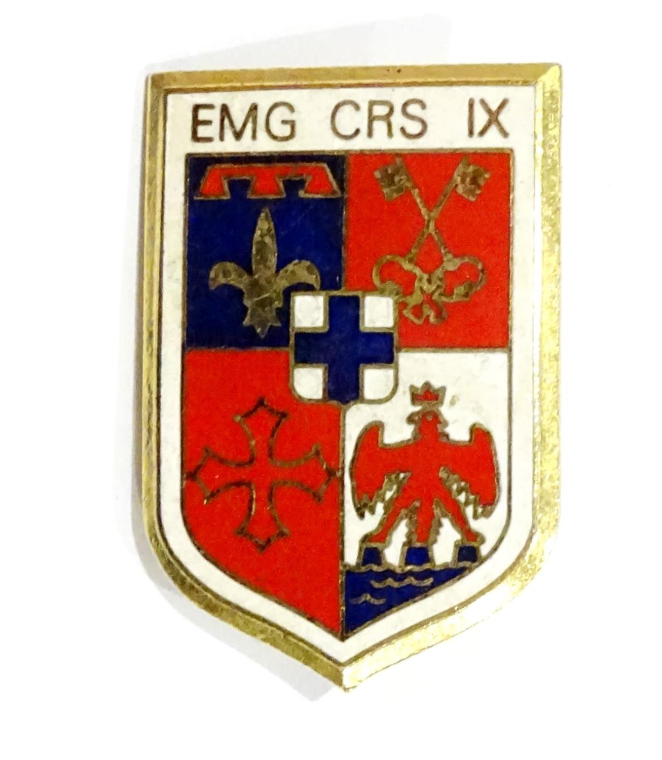 Insigne EMG CRS IX  Croix du Languedoc. Email, non marqu&eacute;.