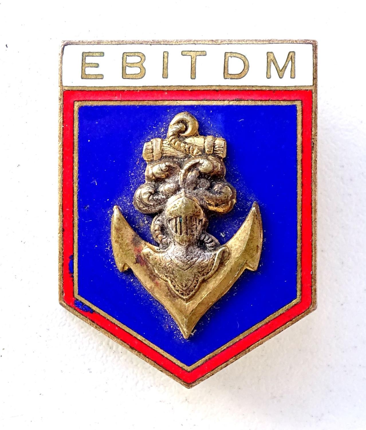 Insigne Escadron Blind&eacute; d&#039;Instruction des Troupes de Marine Dos dor&eacute;
