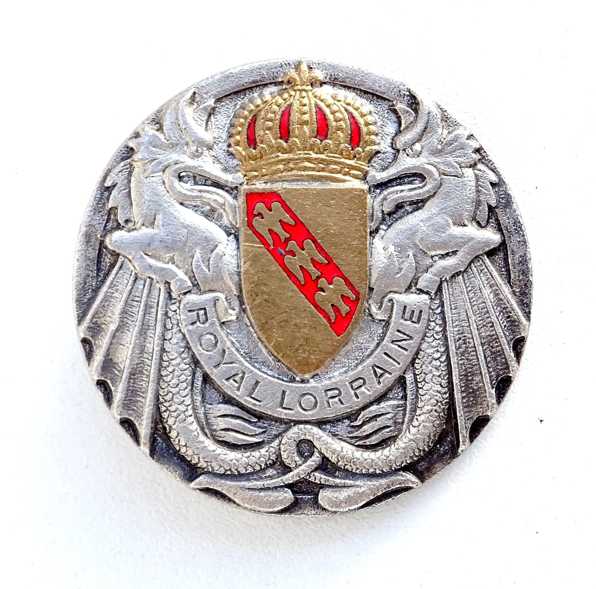 Insigne du 24&deg; R&eacute;giment de Dragons  Royal Lorraine Drago guilloch&eacute;
