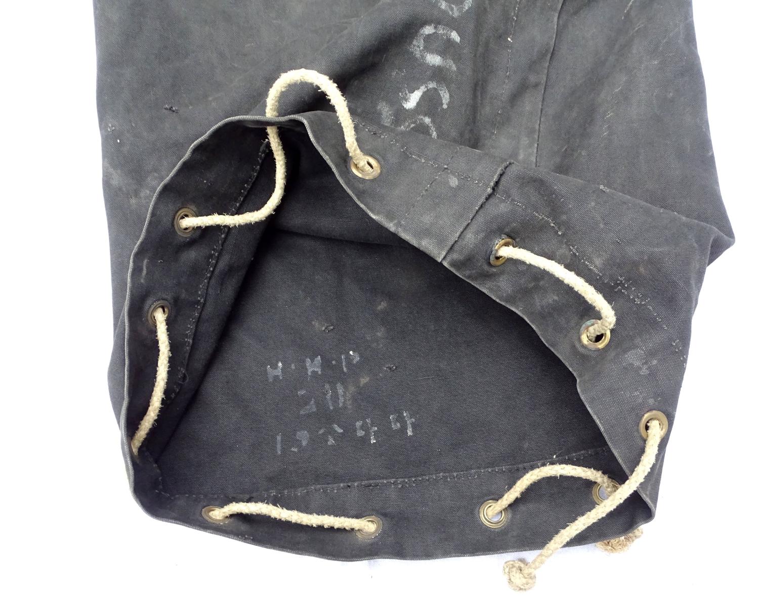 Kit bag WW2 Black canvas . British 1944