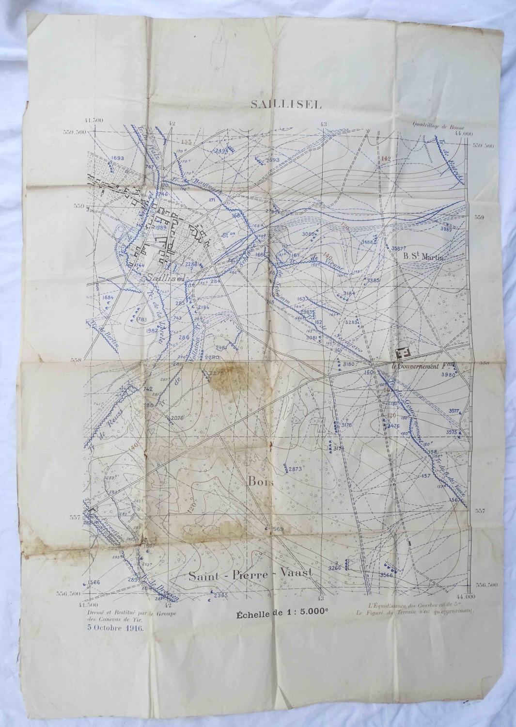Lot de deux cartes de secteur Bataille de la Somme  Saillisel Octobre 1916