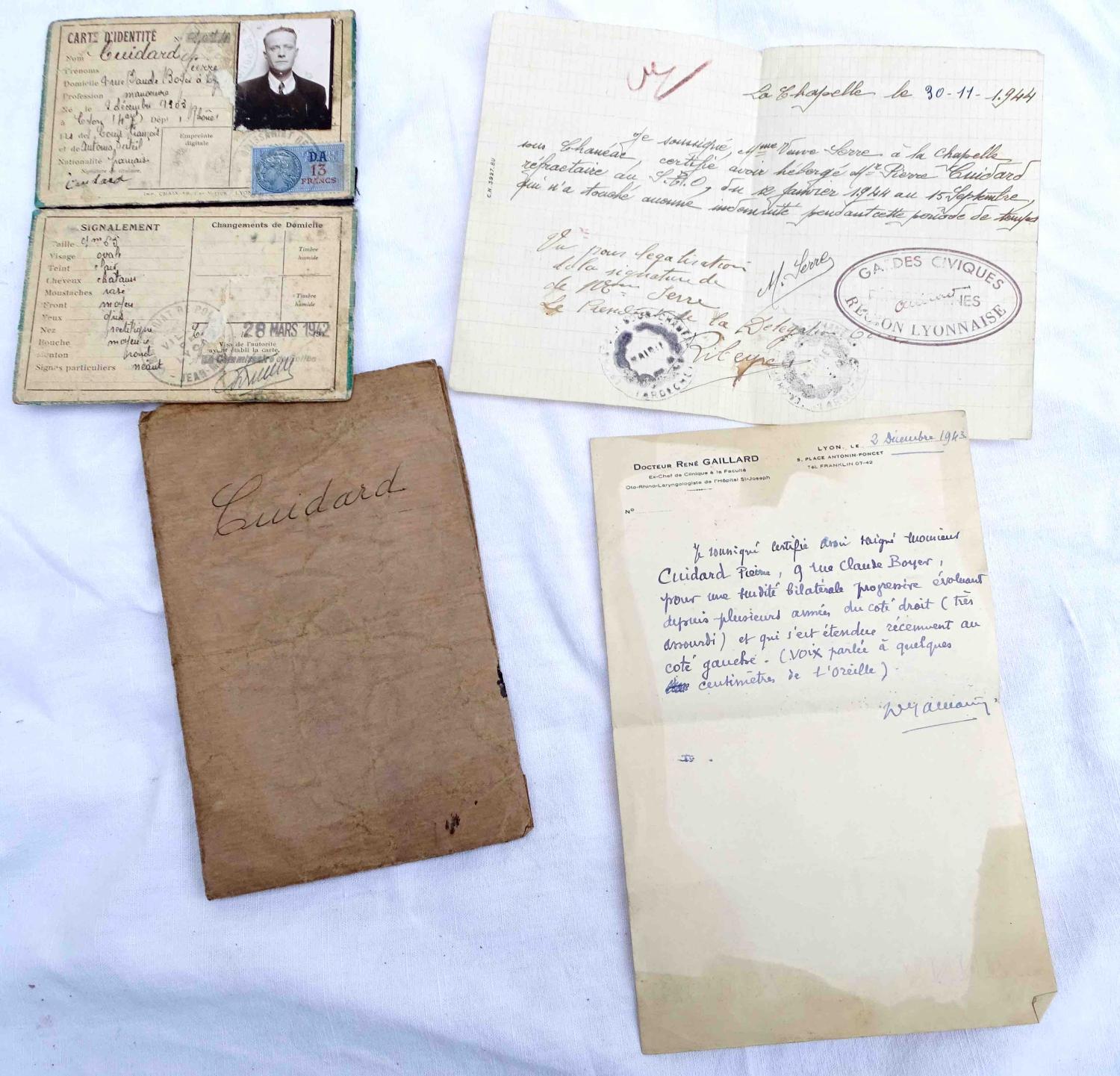 Lot de documents Seconde guerre mondiale Livret militaire, Carte identité et STO