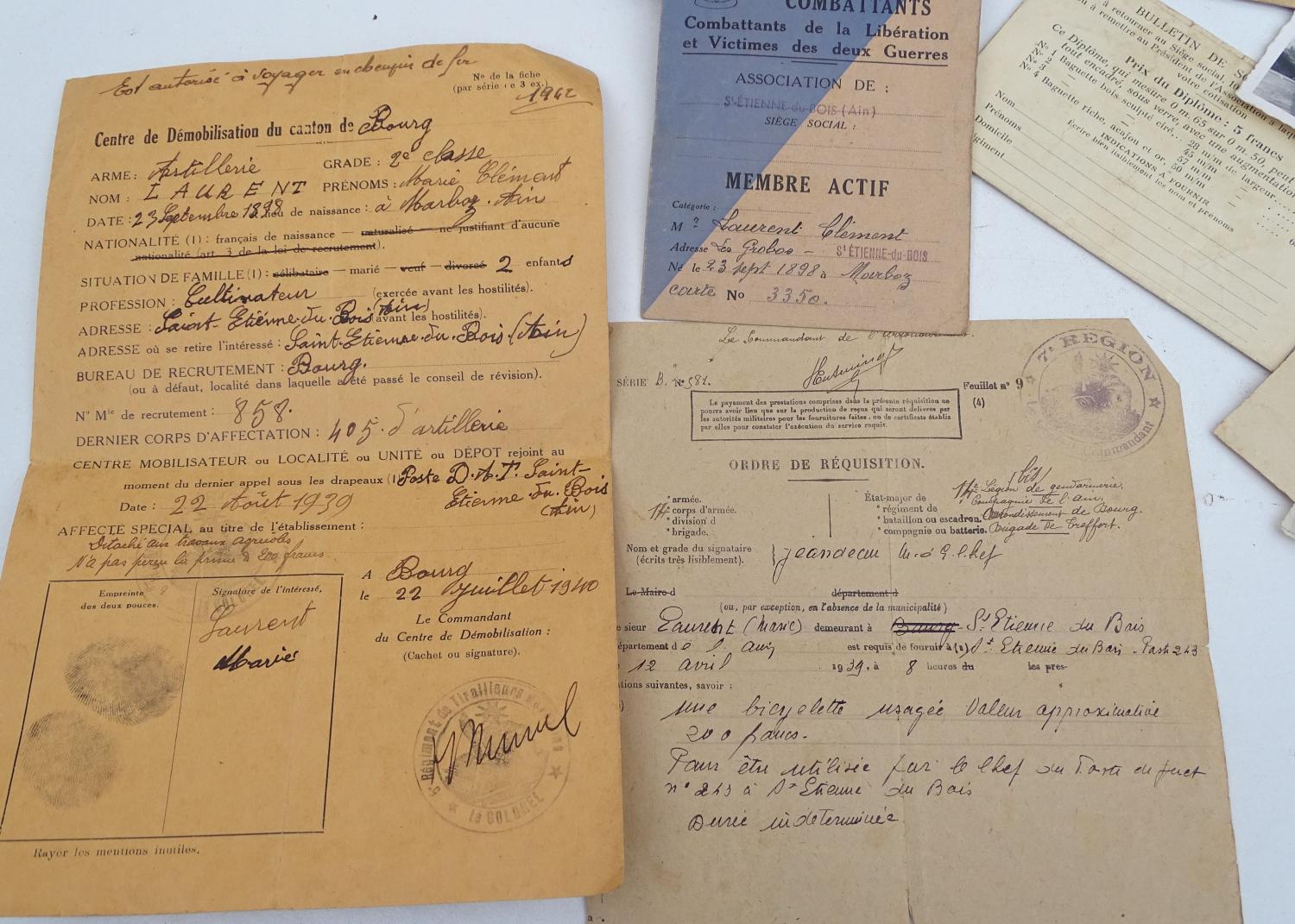Lot de documents poilu 1917   44&deg;RI puis 4&deg;RTM
