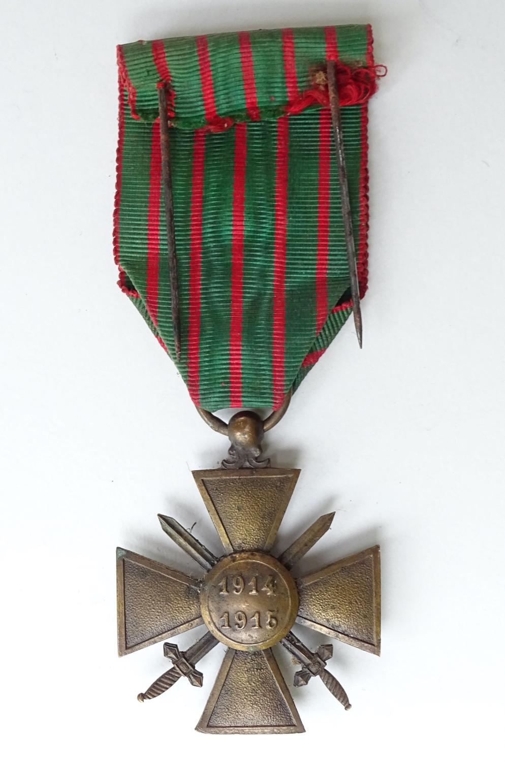 M&eacute;daille Croix de guerre 1914-1915 une citation bronze