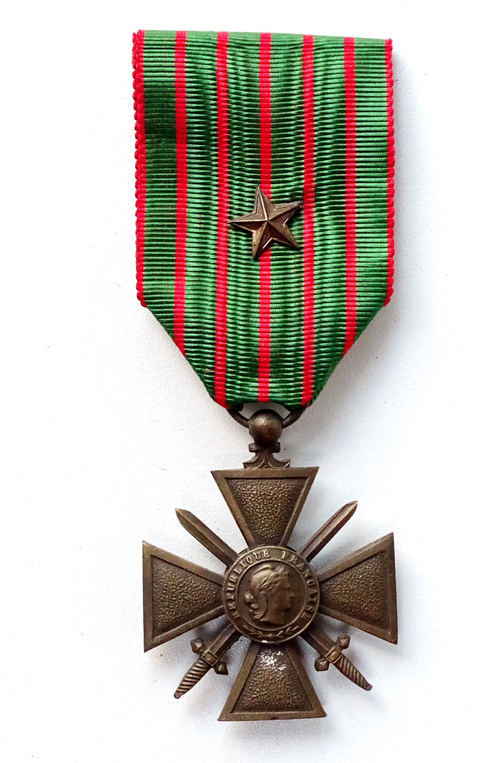 M&eacute;daille Croix de guerre 1914-1918 une citation bronze