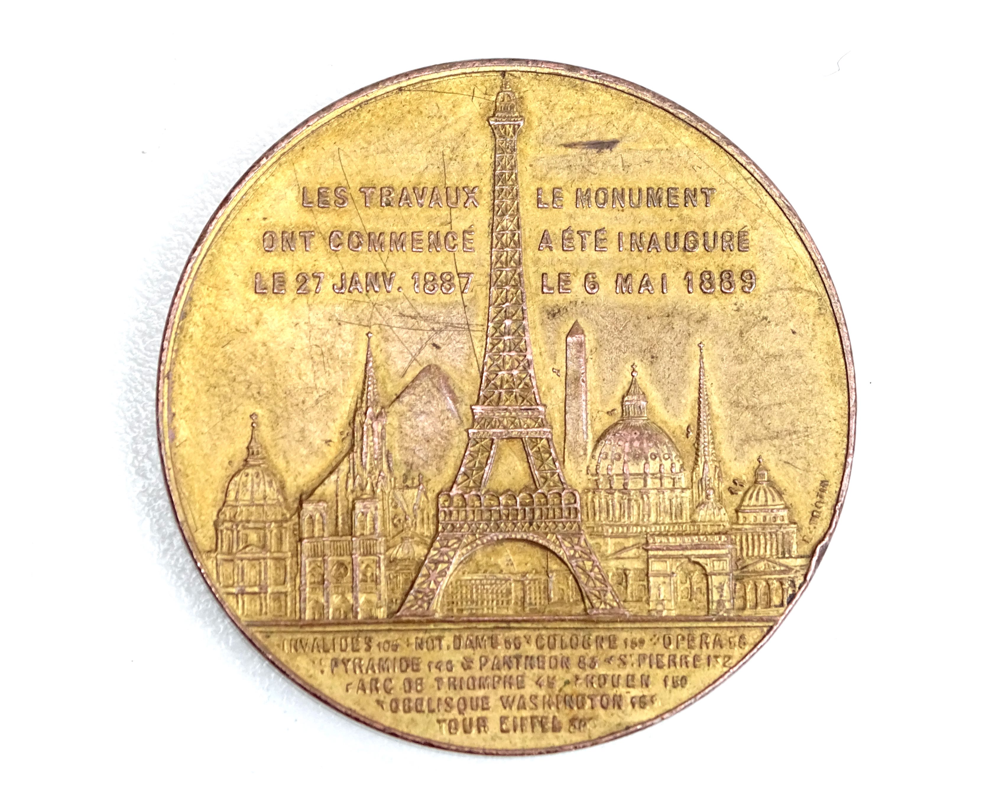 Médaille Souvenir de mon ascension au sommet de la Tour Eiffel 1889