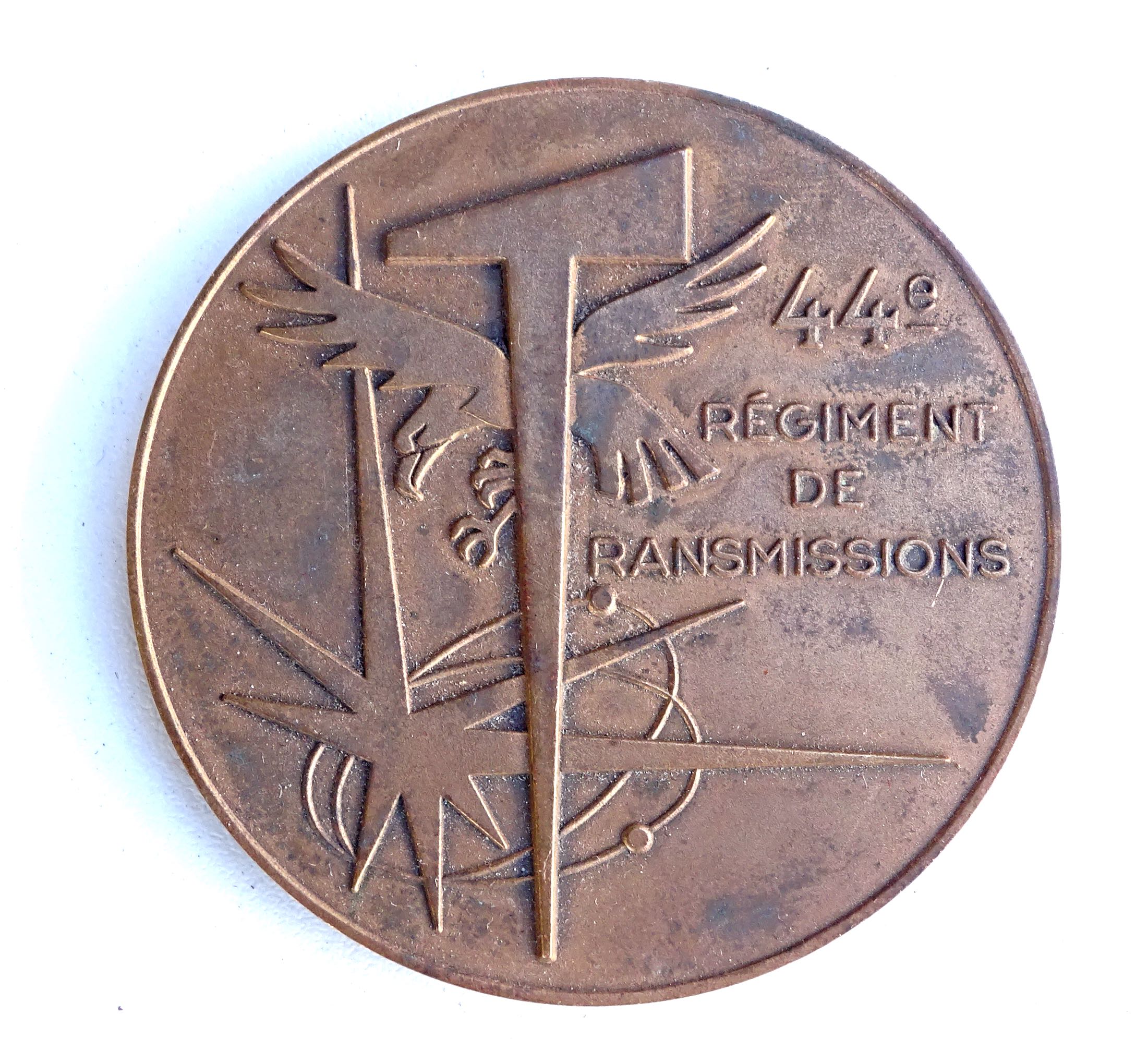 Médaille de table en bronze 44ème Régiment de Transmissions.