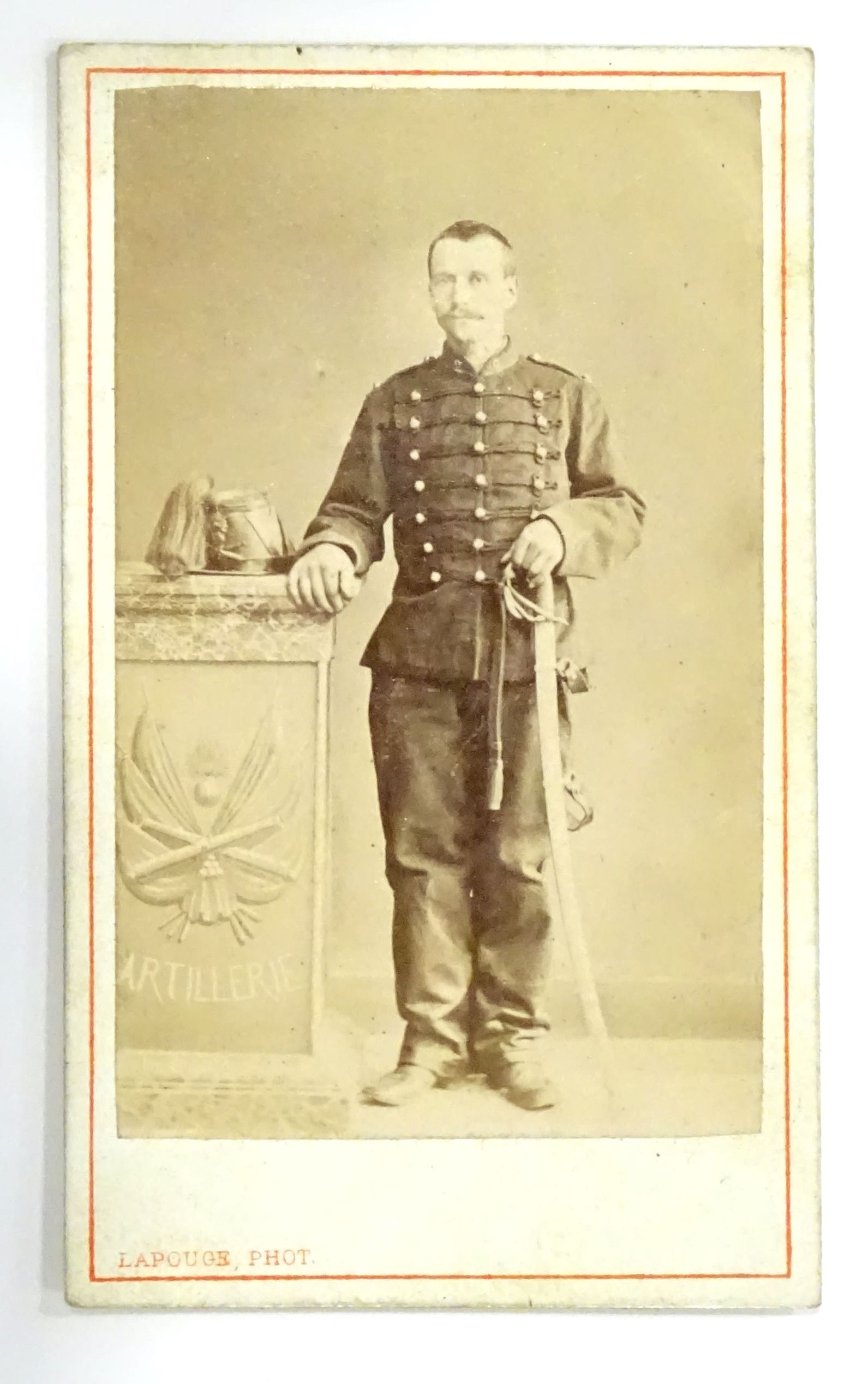 Photo CDV 2&egrave;me R&eacute;giment d&#039;Artillerie Dolman Grenoble vers 1880
