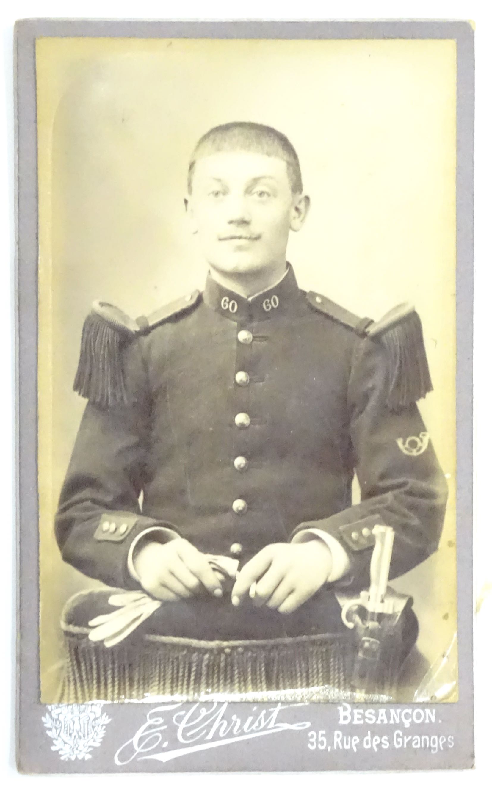 Photo CDV Soldat du 60 &egrave;me R&eacute;giment d&#039;Infanterie Besancon
