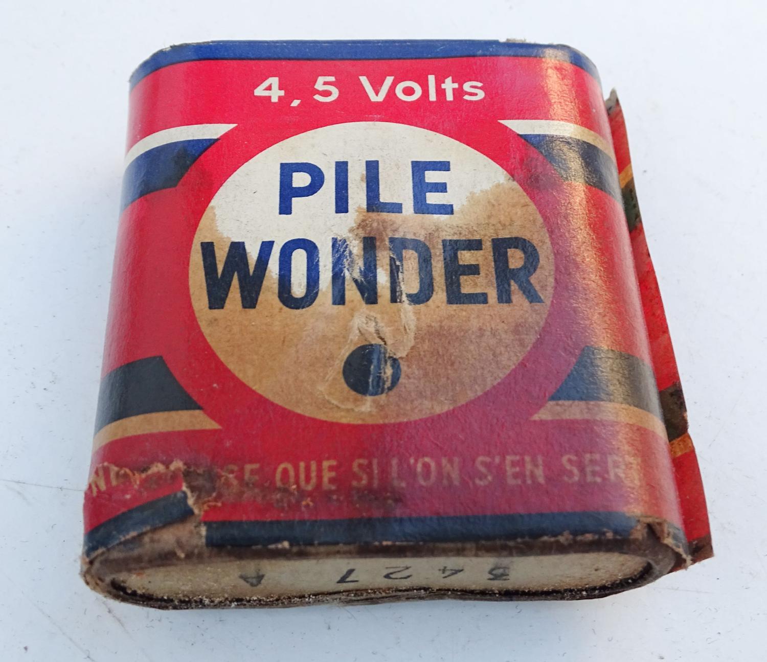 Pile Wonder 4,5 volts. Fin guerre d&#039;Alg&egrave;rie.