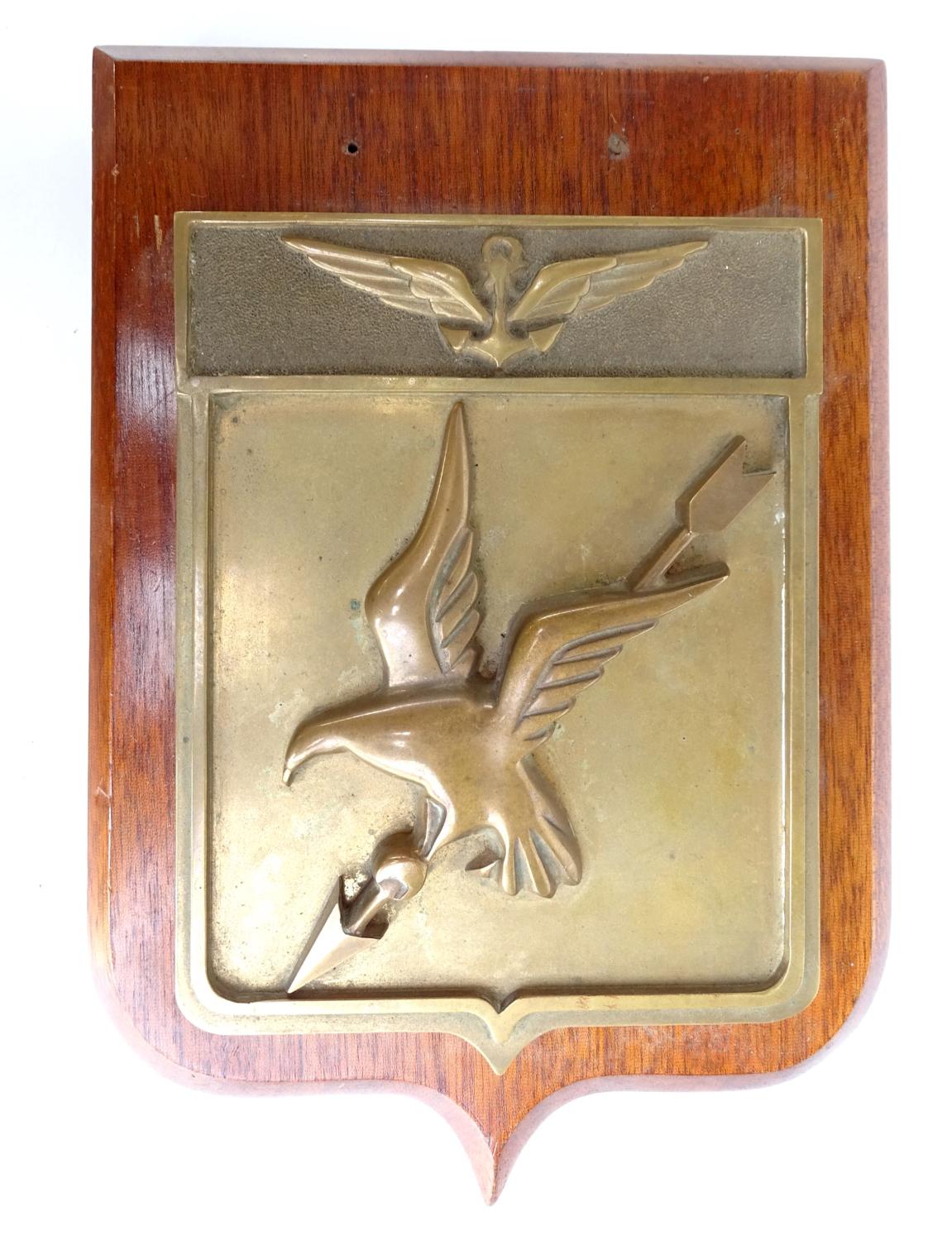 Plaque de bureau en bronze A&eacute;ronavale Flottille 17 F