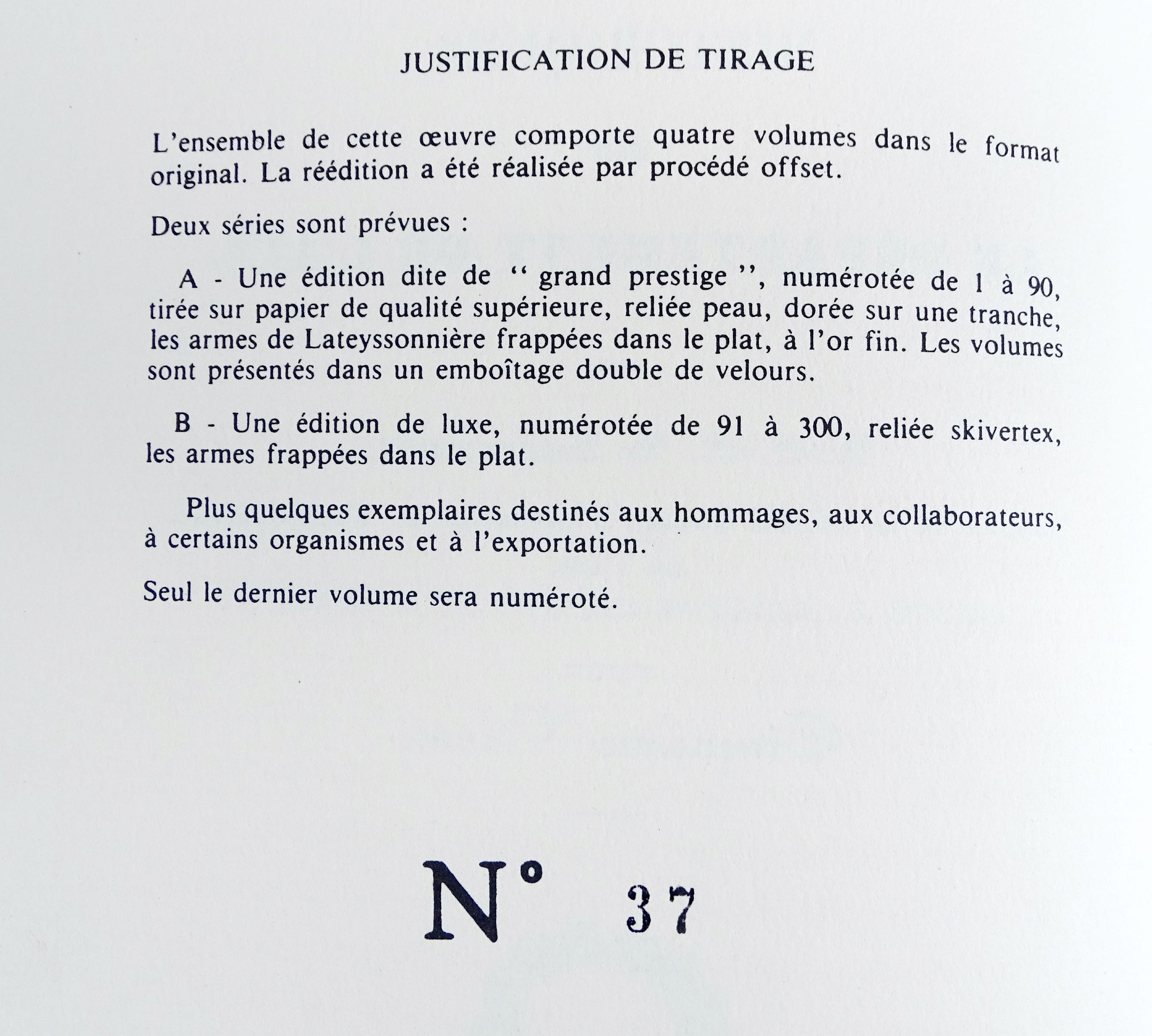 Recherches historiques sur le d&eacute;partement de l&#039;Ain De Lateyssonniere Edition Grand Prestige Horvath