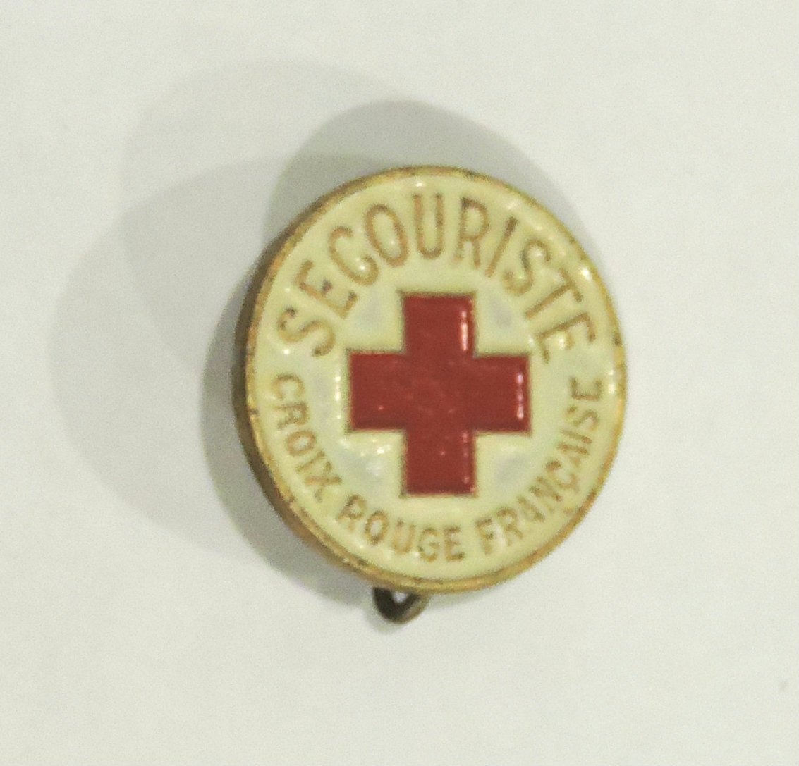 Insigne de Secouriste Croix Rouge Fran&ccedil;aise Alu peint