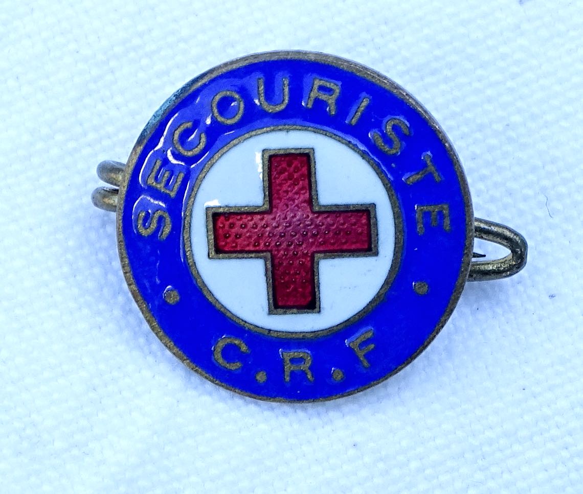 Insigne de Secouriste de la Croix Rouge Fran&ccedil;aise Email 15 mm