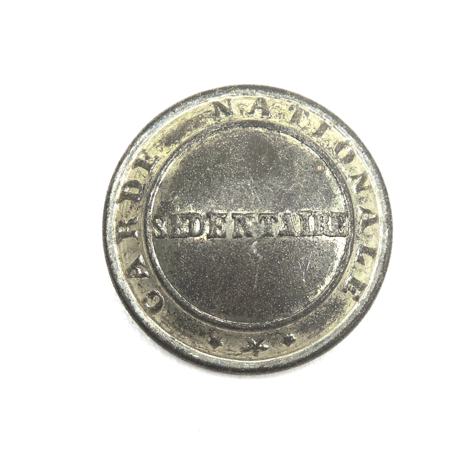 Bouton de la Garde Nationale S&eacute;dentaire 1870-1871