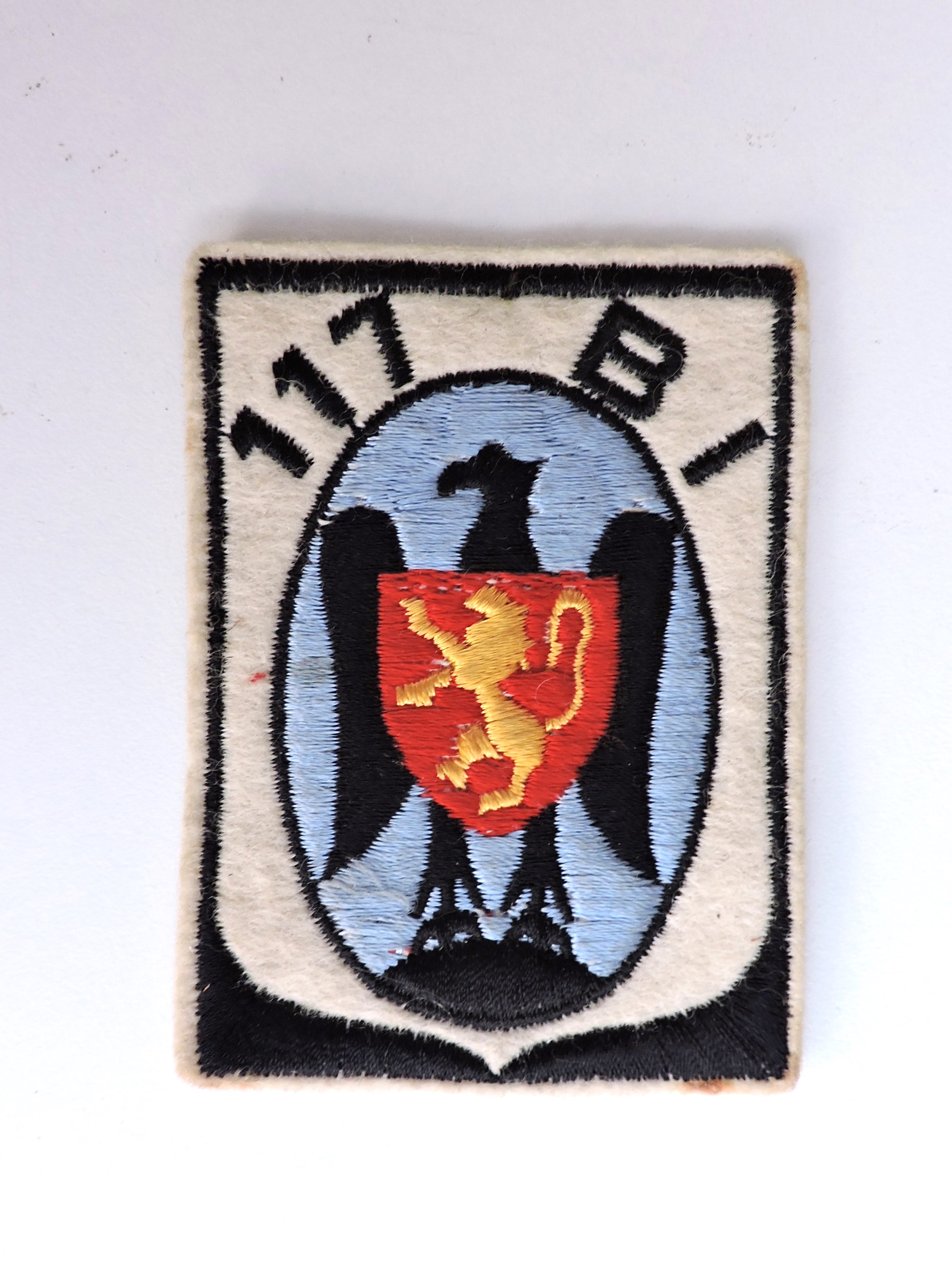 Ecusson tissu du 117&deg; Bataillon d&#039;Infanterie 1963