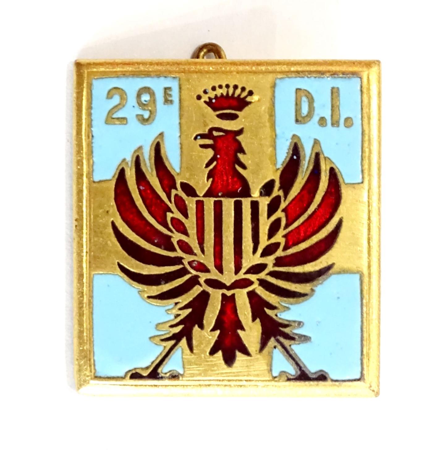 Insigne 29&deg; Division d&#039;Infanterie  Arthus Bertrand  G.1071 variante