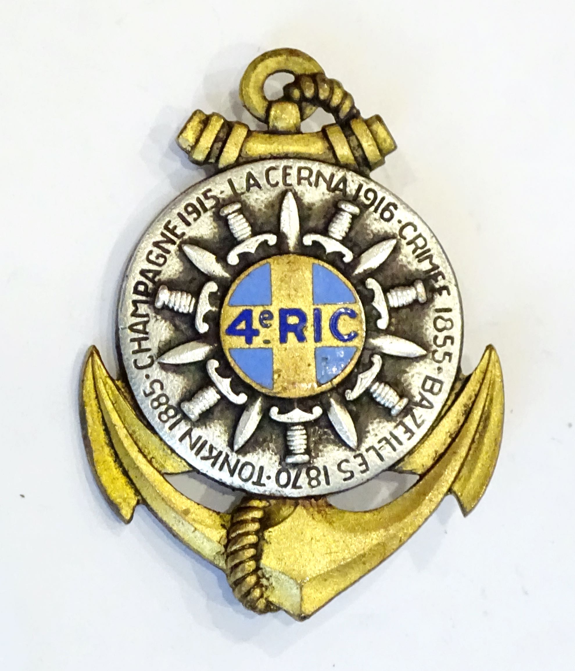 Insigne 4&deg; R&eacute;giment d&#039;Infanterie Coloniale 1954 Centenaire  Drago