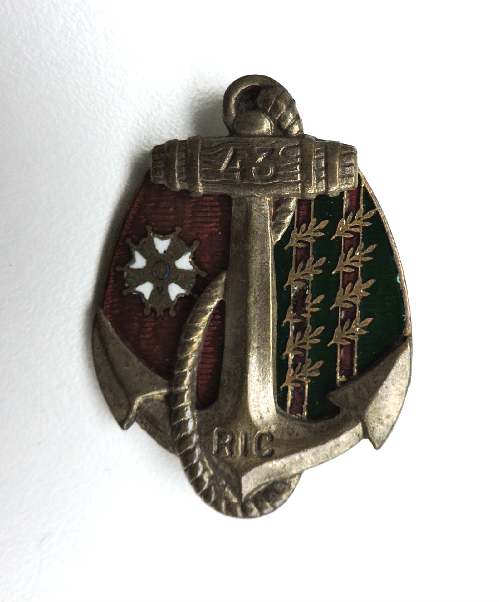 Insigne 43&deg; R&eacute;giment d&#039;Infanterie Coloniale Drago