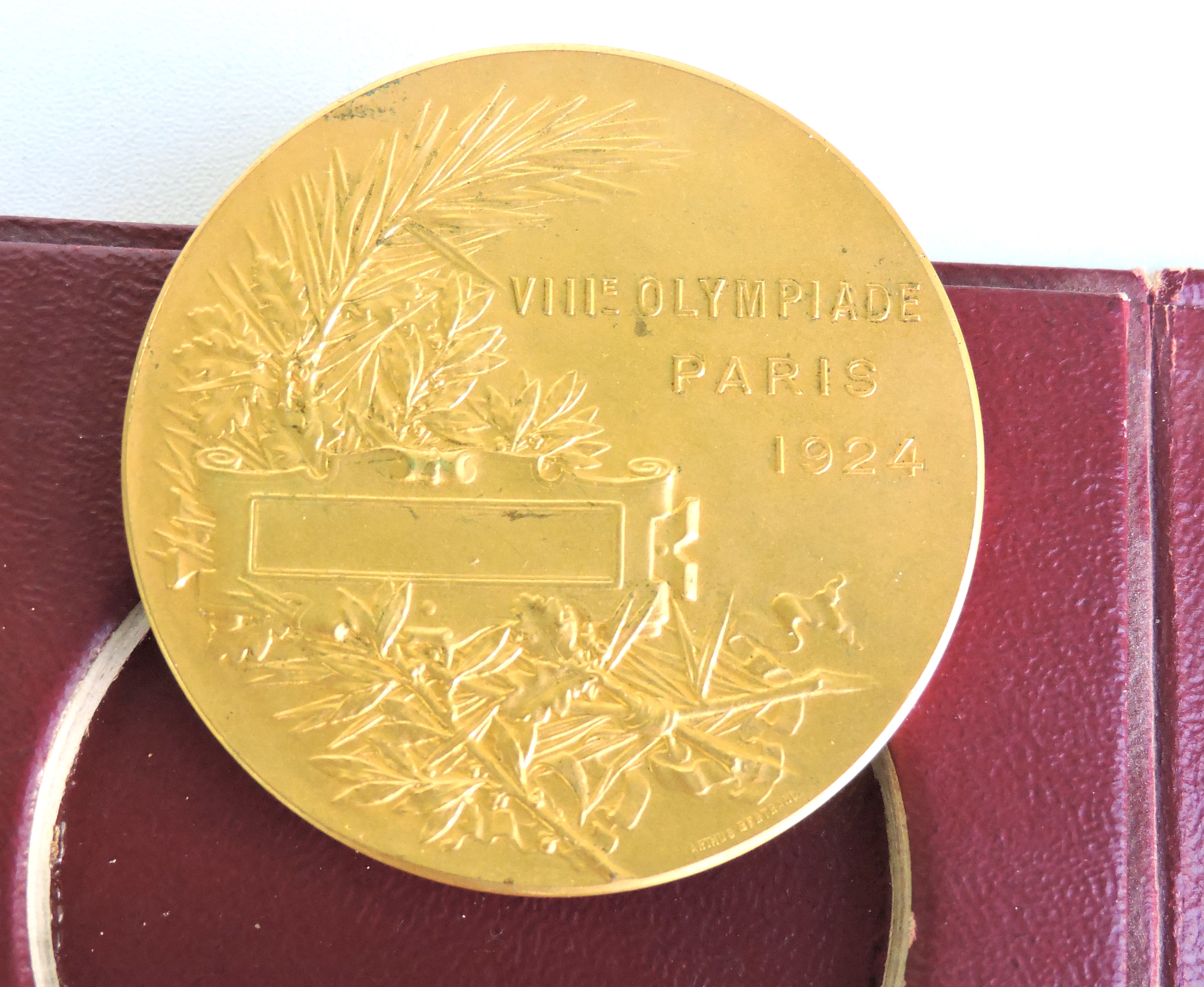 M&eacute;daille en bronze dor&eacute; VIII&deg; Olympiade Paris 1924 Jeux olympiques