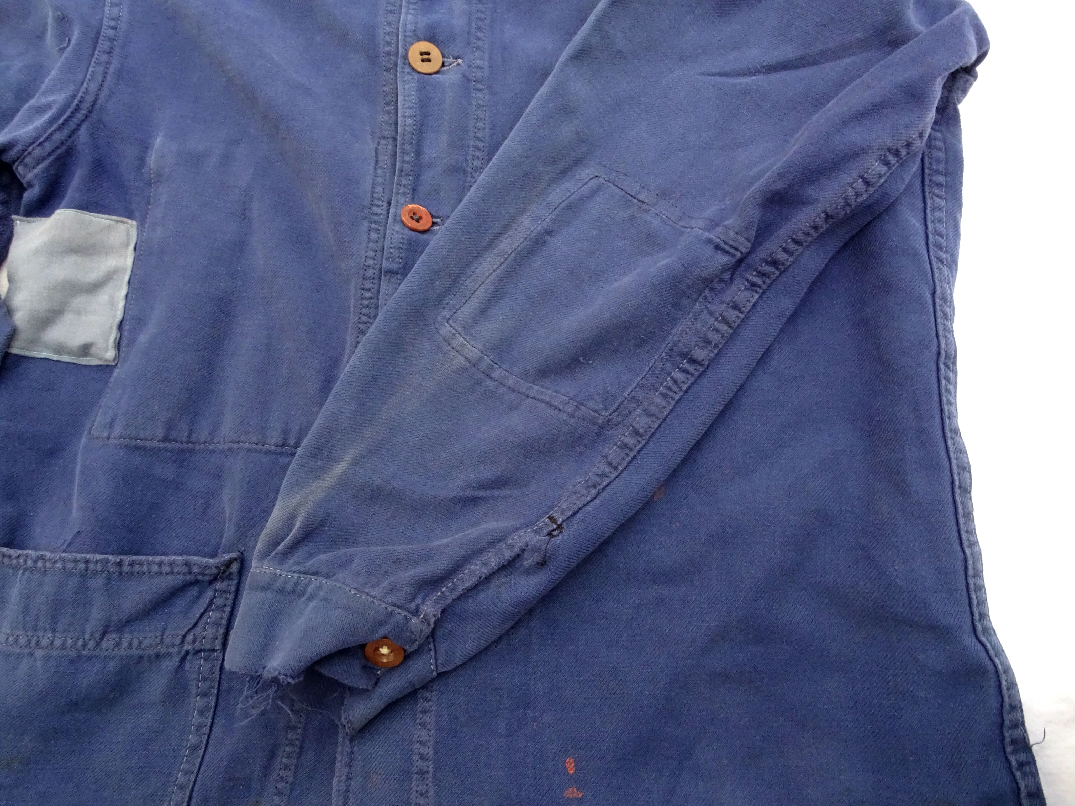 Blue jacket patched French work wear