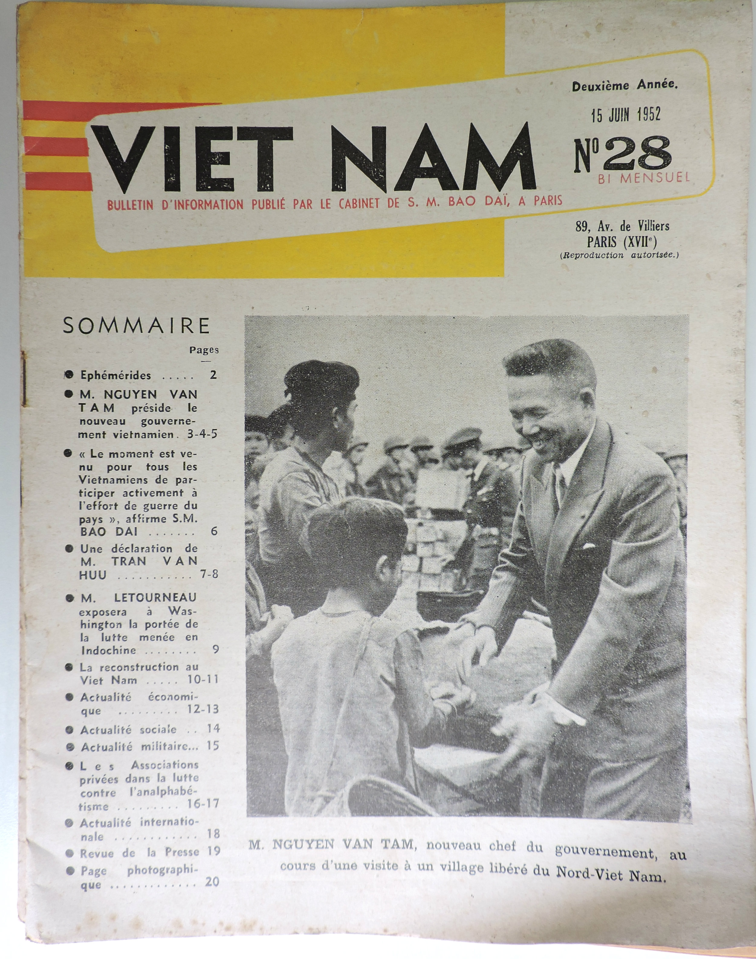 Viet Nam Bulletin d&#039;information Bao Da&iuml; 1952