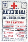 Affiche 1er Gala de La Croix-Rouge 8 février 1942 Prisonniers de Guerre Creil Nogent