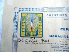 Certificat de moralité et d\'aptitude Chantier de la Jeunesse N°5 Lyautey 1942