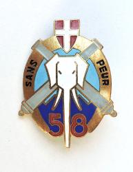 Badge  58&deg; R&eacute;giment d&#039;Artillerie de Montagne Augis 1940